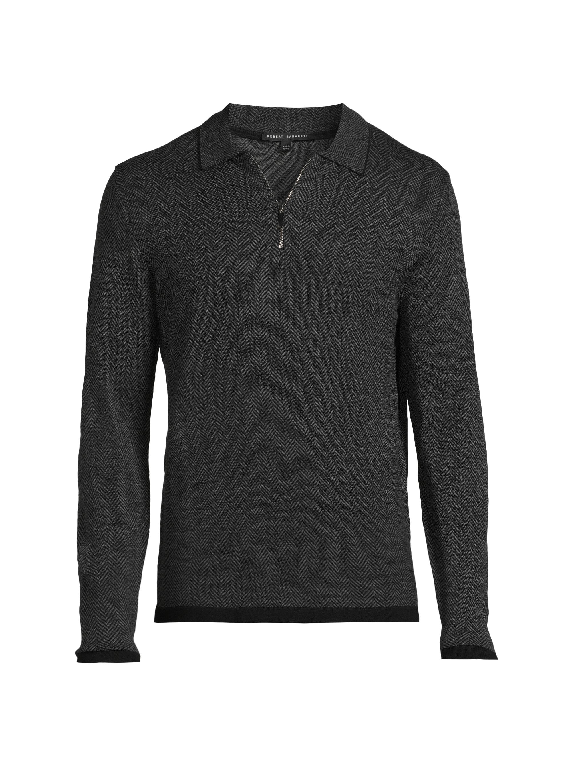 Robert Barakett Men's Forthill Half Zip Sweater - Charcoal