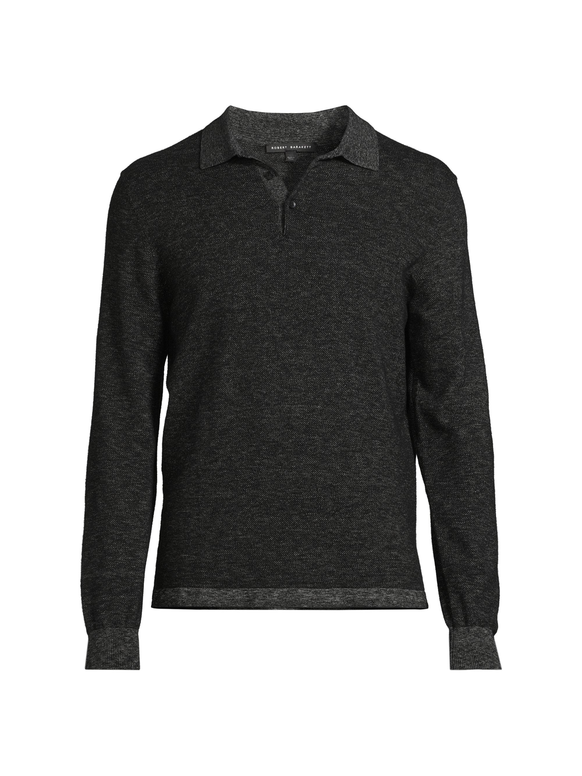 Robert Barakett Men's Fielder Polo Sweater - Black
