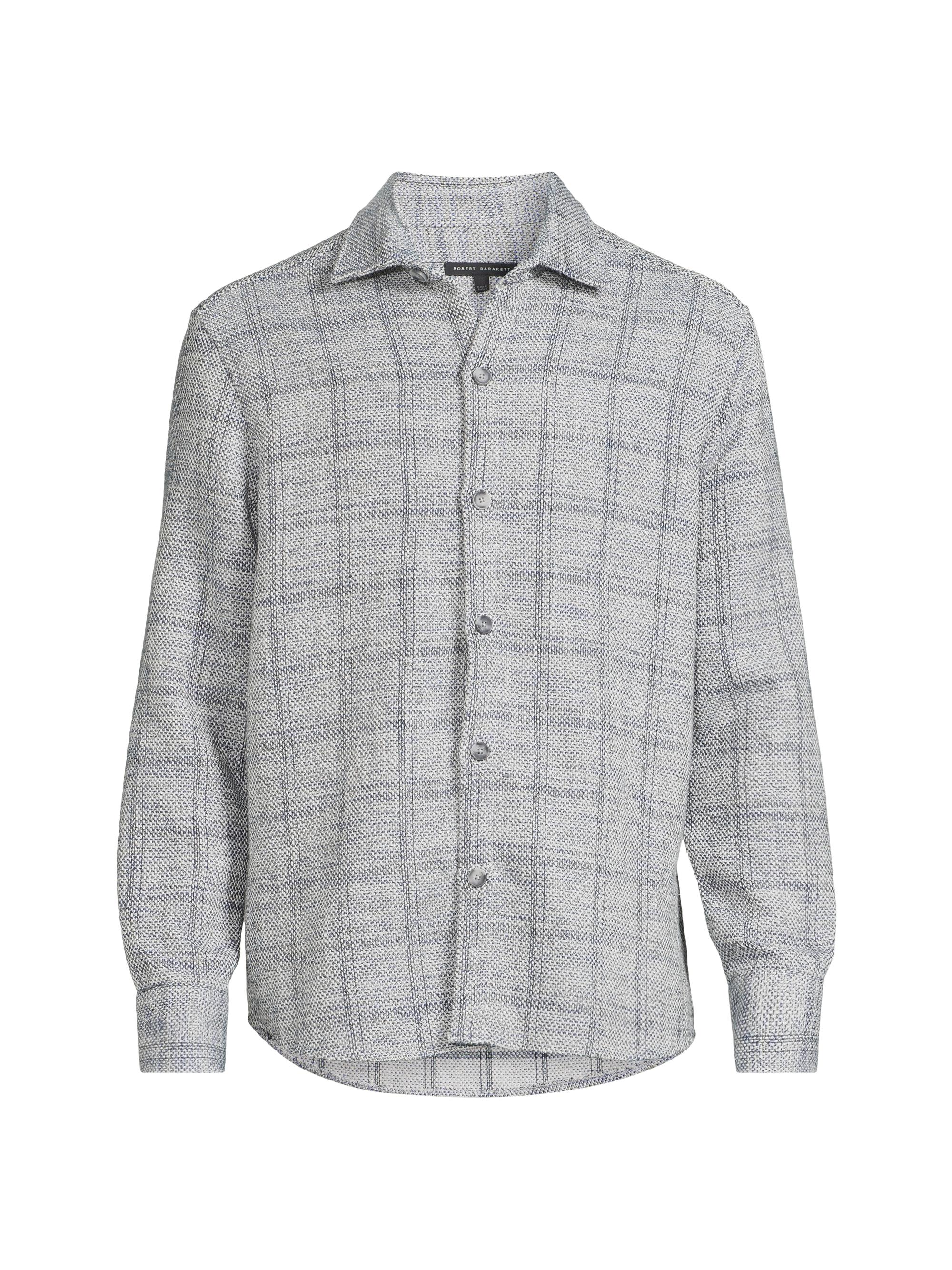 Robert Barakett Men's Quinn Plaid Woven Overshirt - Grey