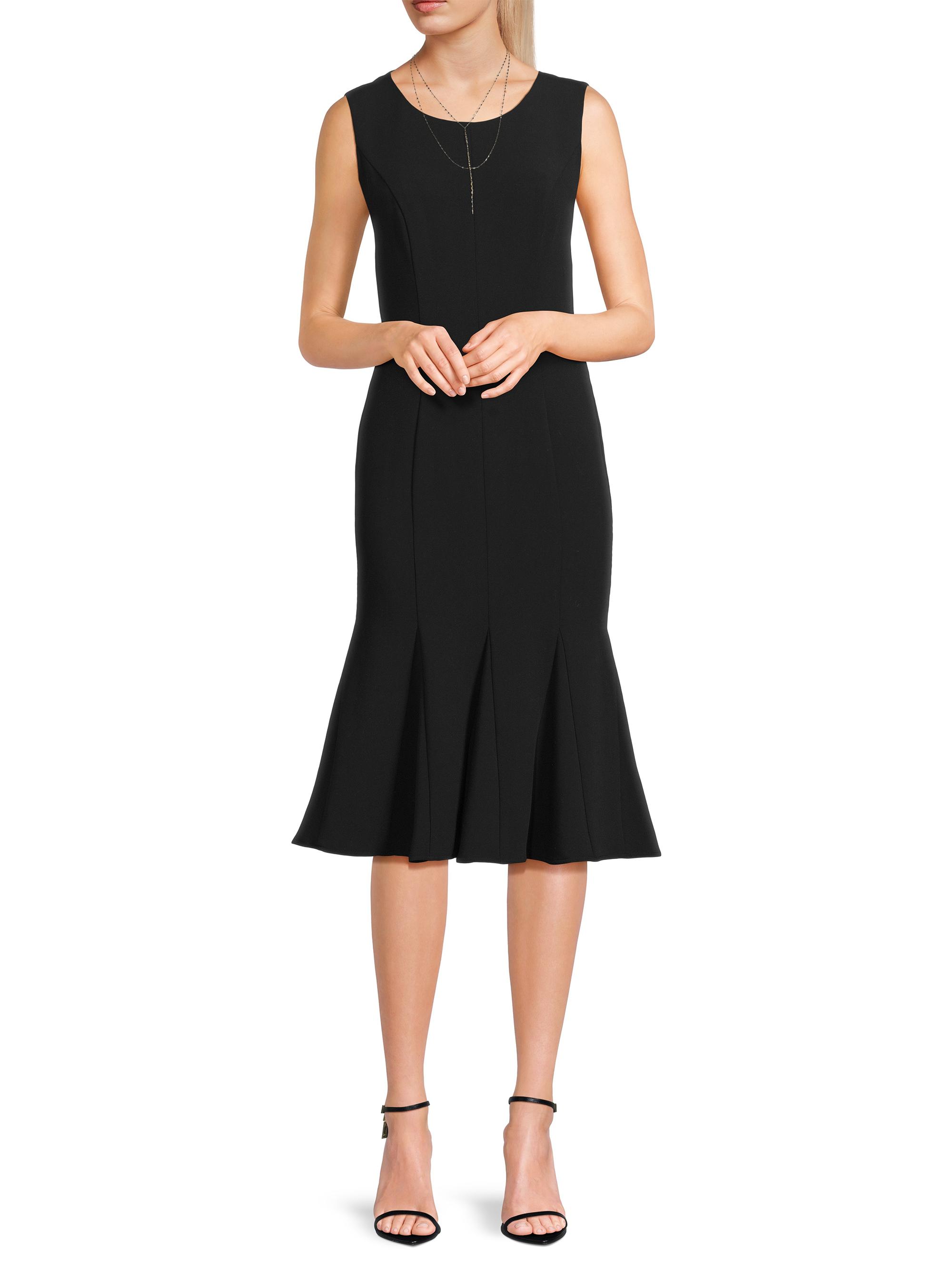 sachin and babi light blue dress Evening Sheath Dress with Tulle Waist Inset Black / 10