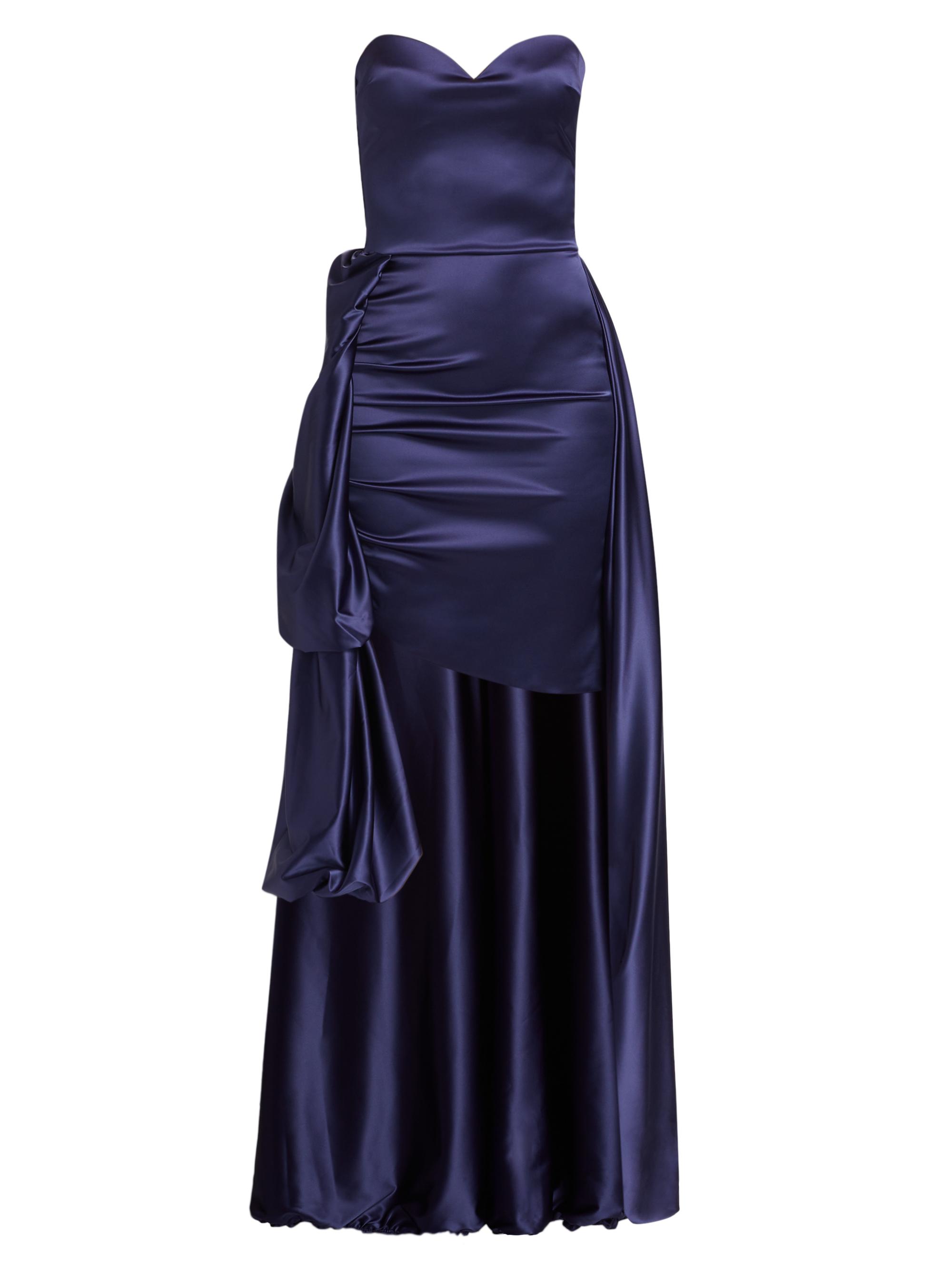 Chiara Boni La Petite Robe Women's Docces Satin Strapless High-Low Gown - Myrtille