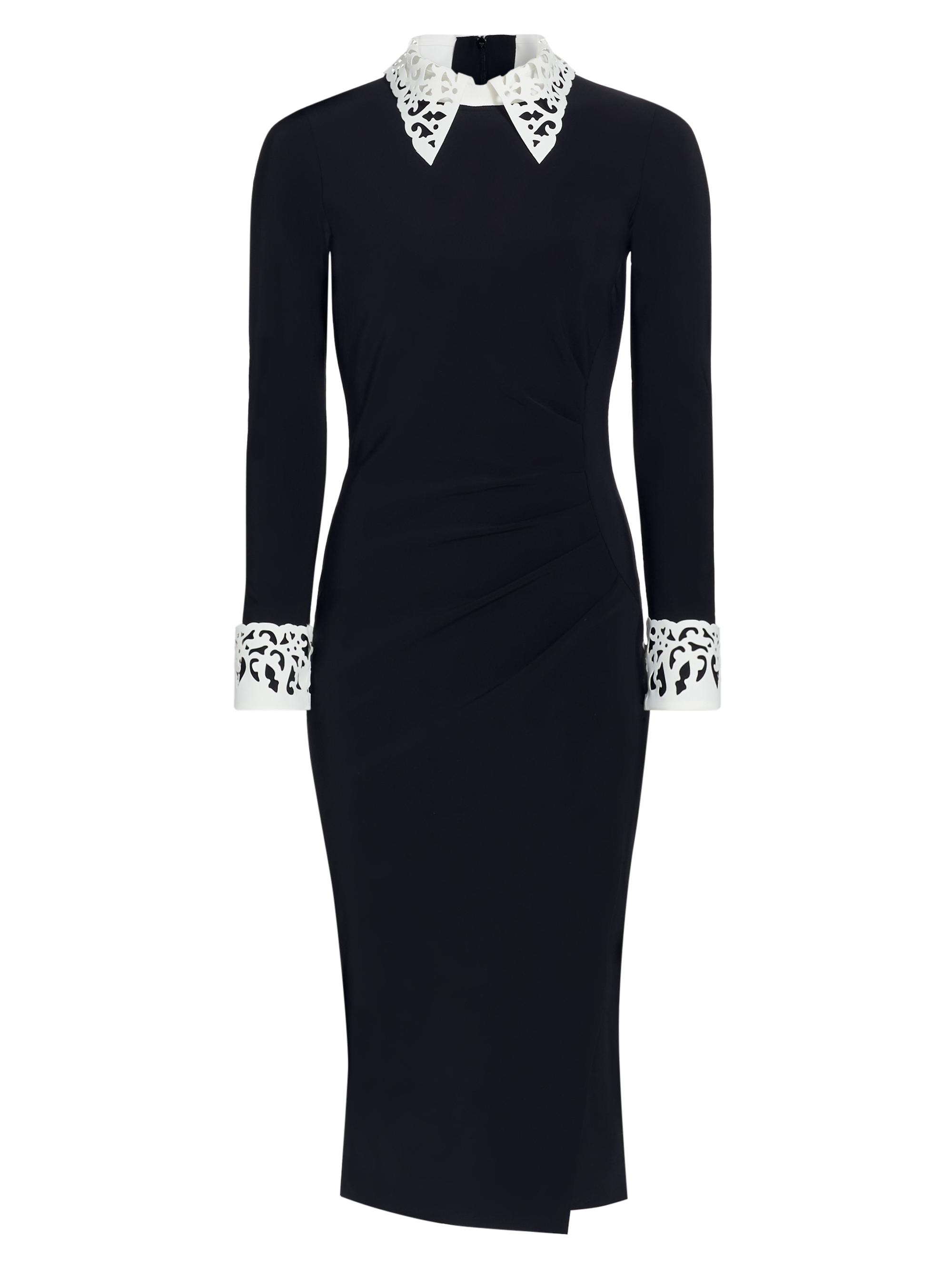 Chiara Boni La Petite Robe Duchi Laser-Cut Trim Cocktail Dress