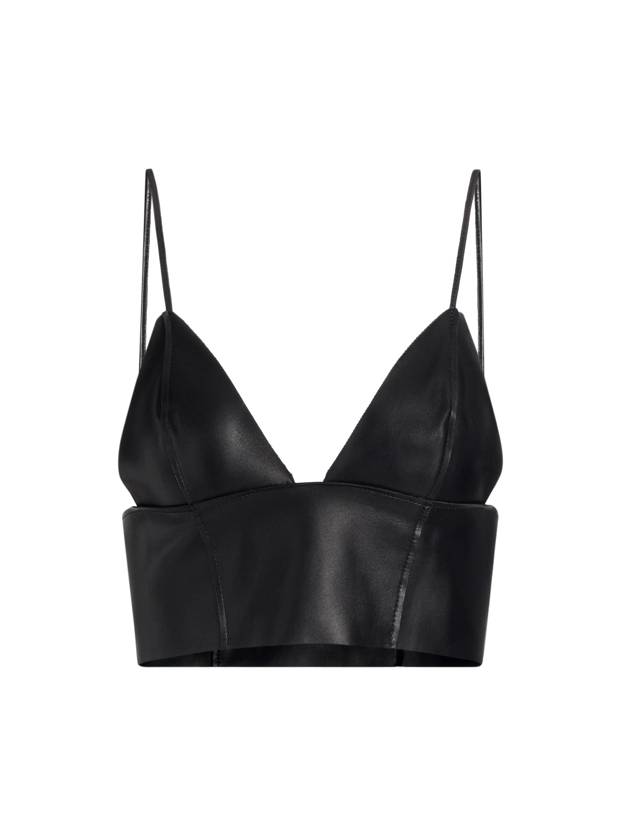 Purple Brand Women's Leather Bralette Top - Black