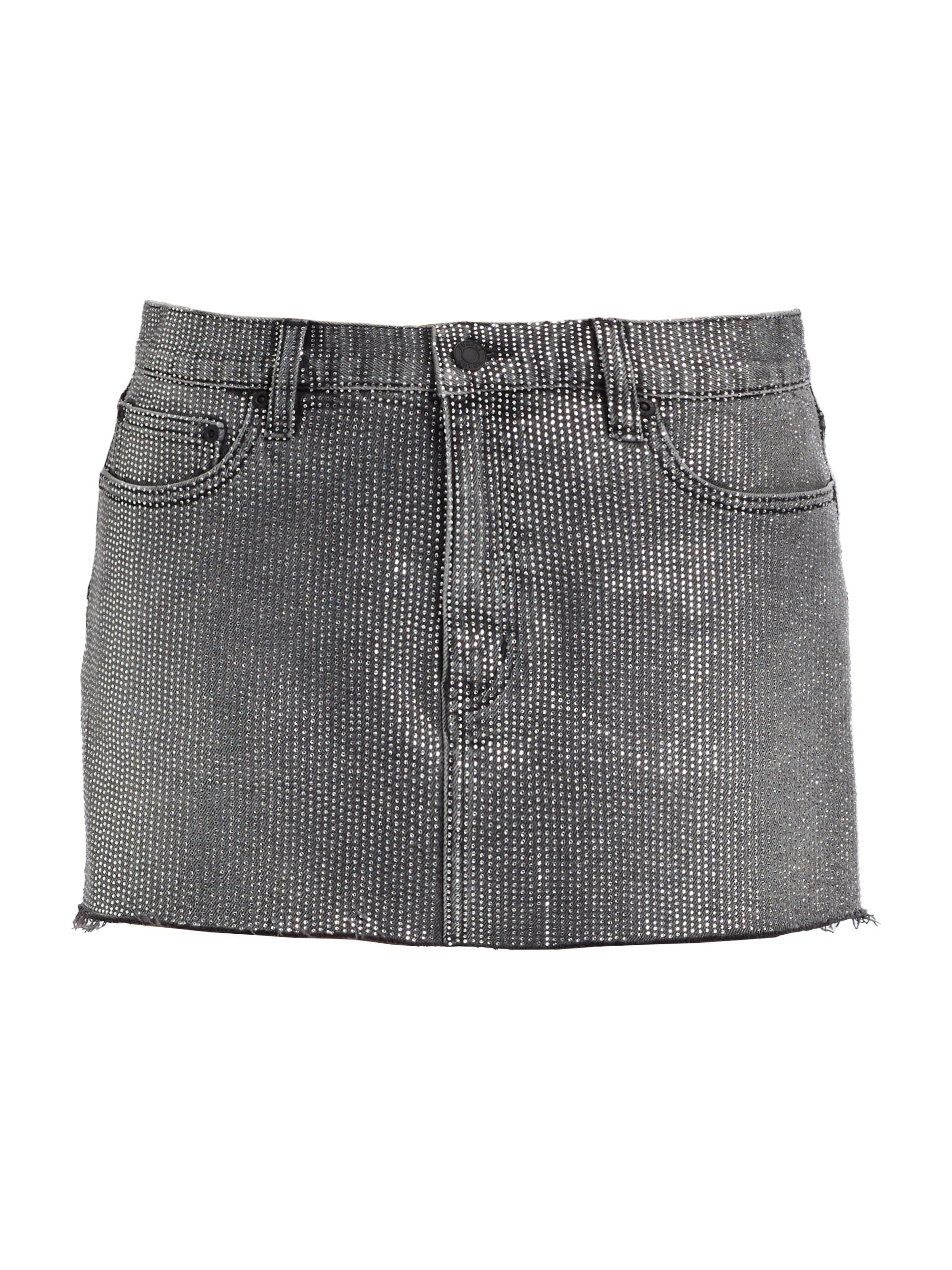 Purple Brand Women's Hotfix Denim Miniskirt - Black