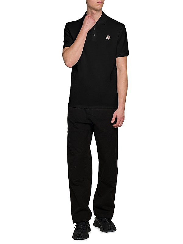 Shop Moncler Short Sleeve Logo Patch Cotton Pique Polo Shirt Shop Moncler Short Sleeve Logo Patch Cotton Pique Polo Shirt