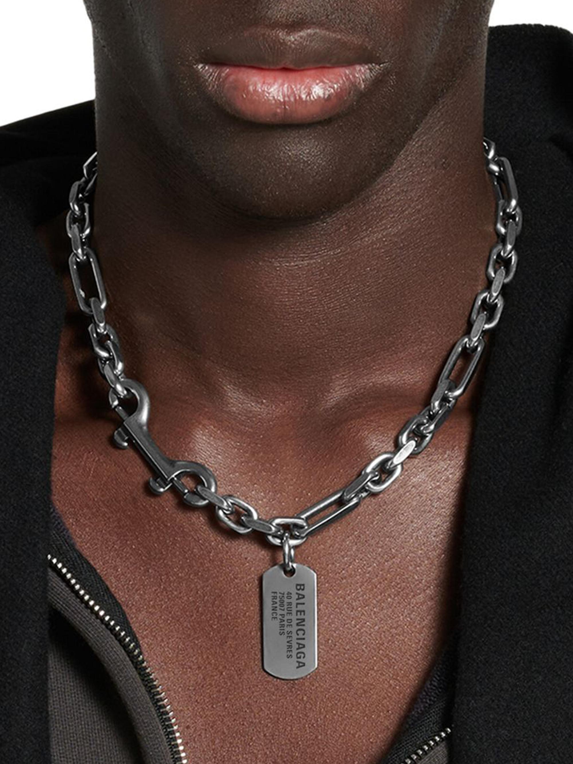 Balenciaga Tags Carabiner Necklace | Saks Fifth Avenue
