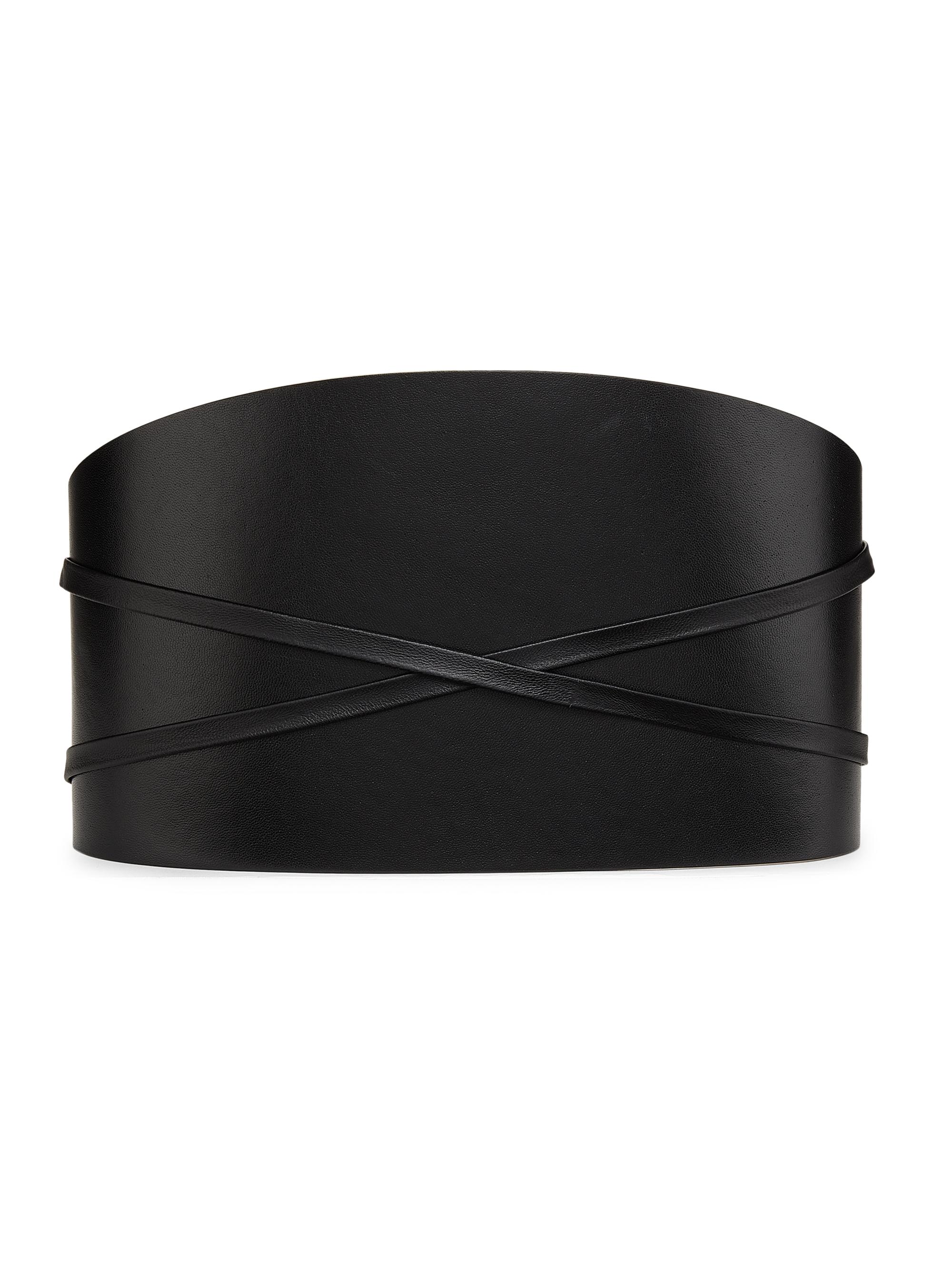 Déhanche Women's Undone Leather Corset Belt - Black