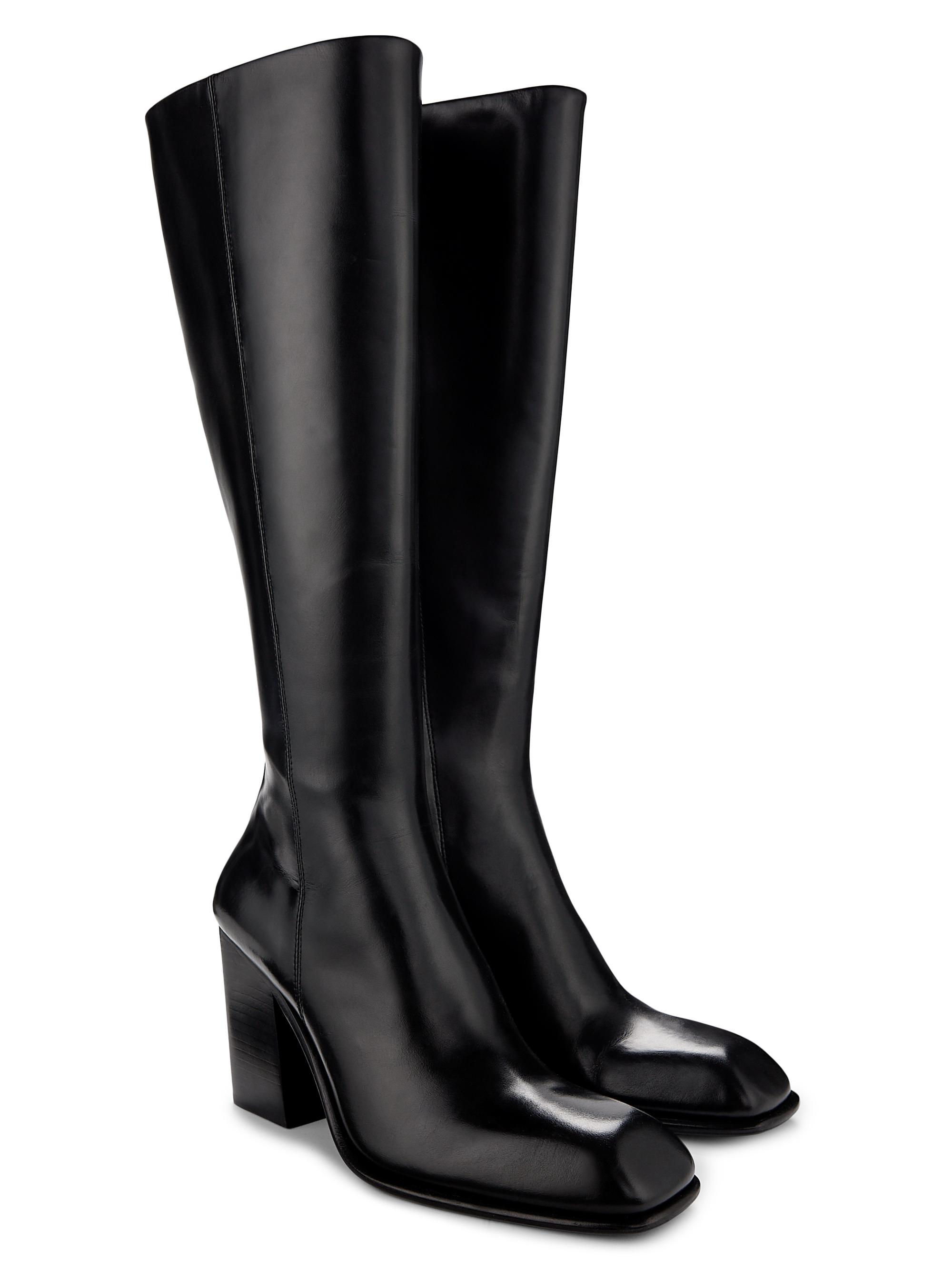 靴 Alexanderwang Alexander Wang Float Denim Print Leather Platform Slide