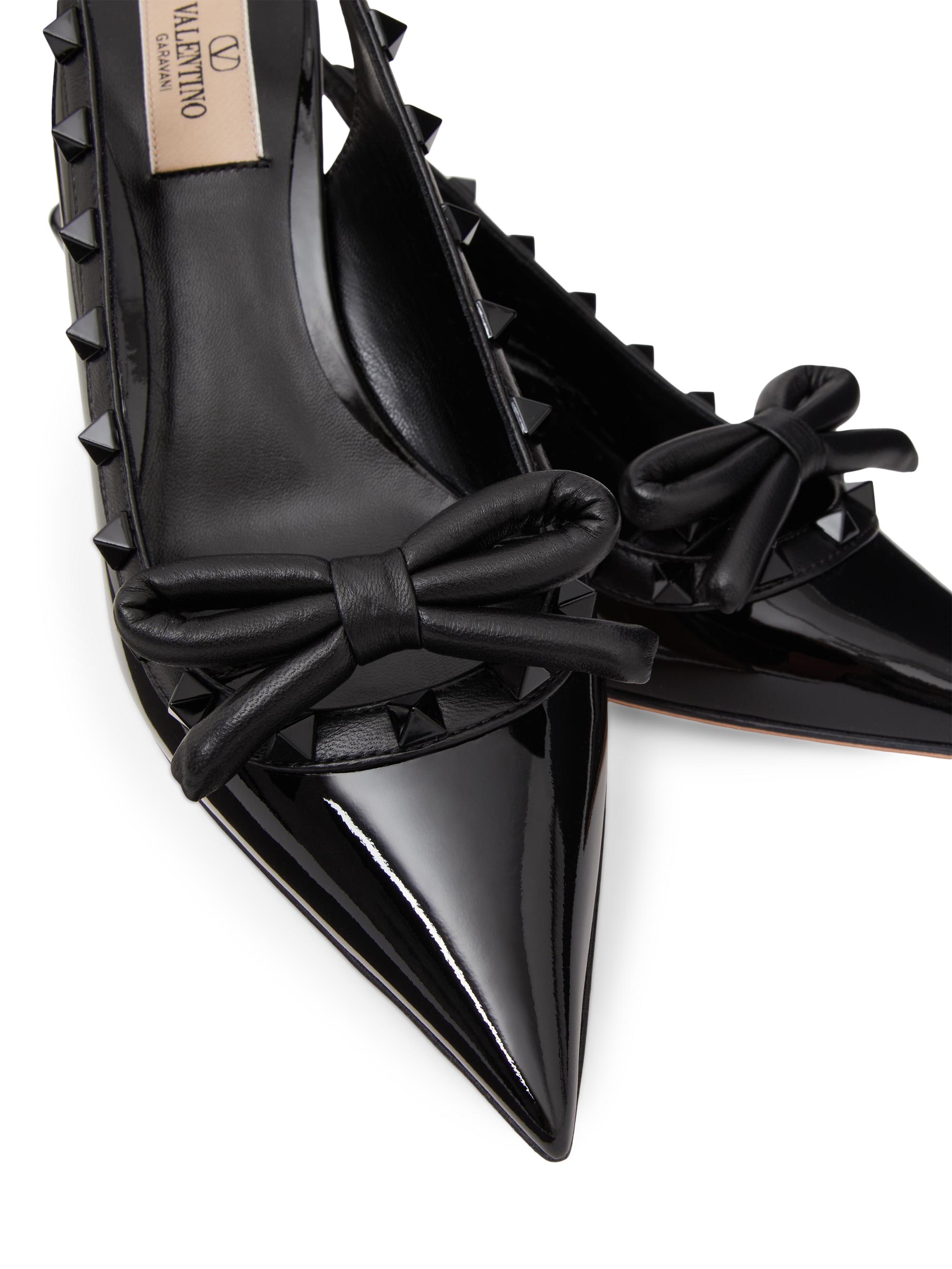 Valentino Garavani Rockstud Bow Slingback Pumps in Patent