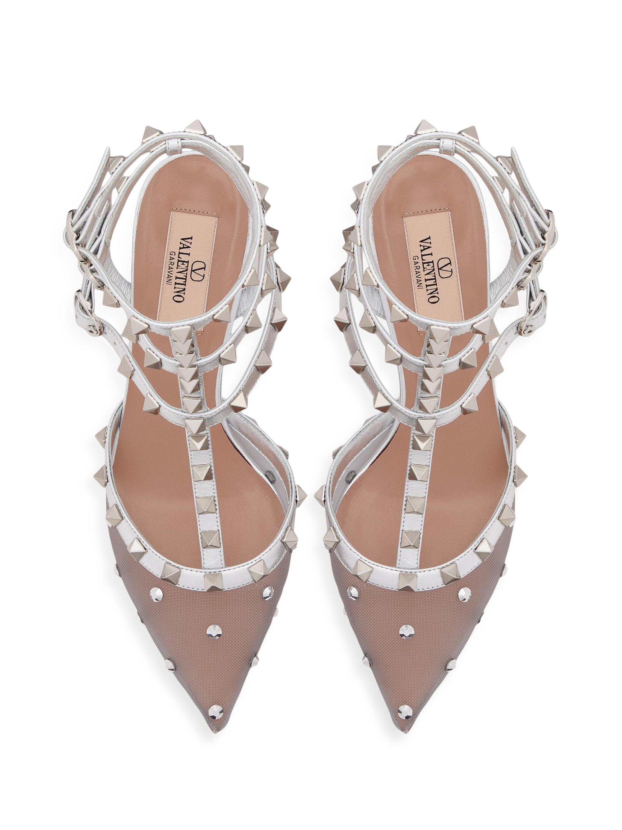Valentino Garavani Rockstud Mesh Pumps with Crystals and