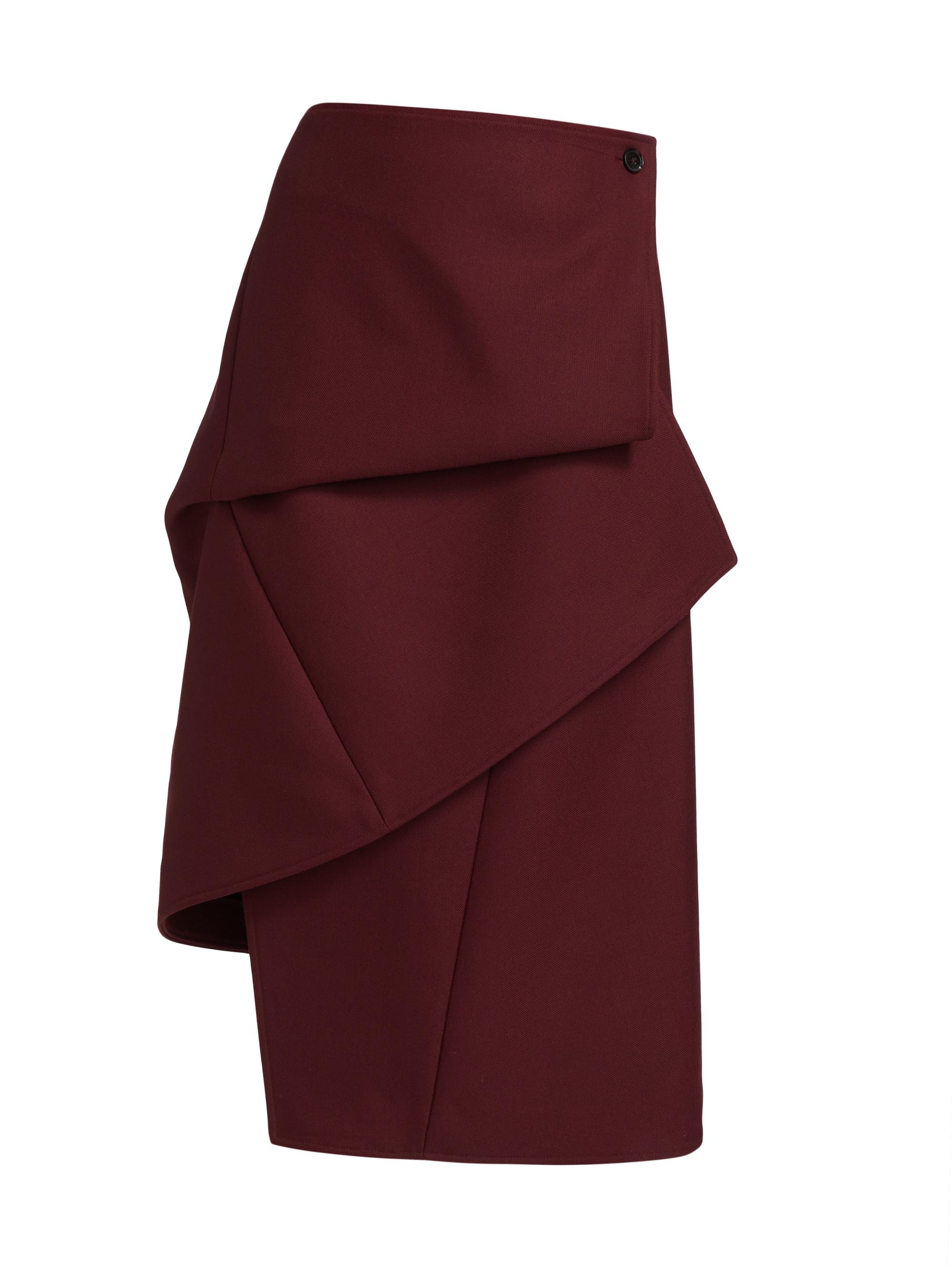 Co Women's Virgin Wool Tiered Wrap Midi-Skirt - Bordeaux