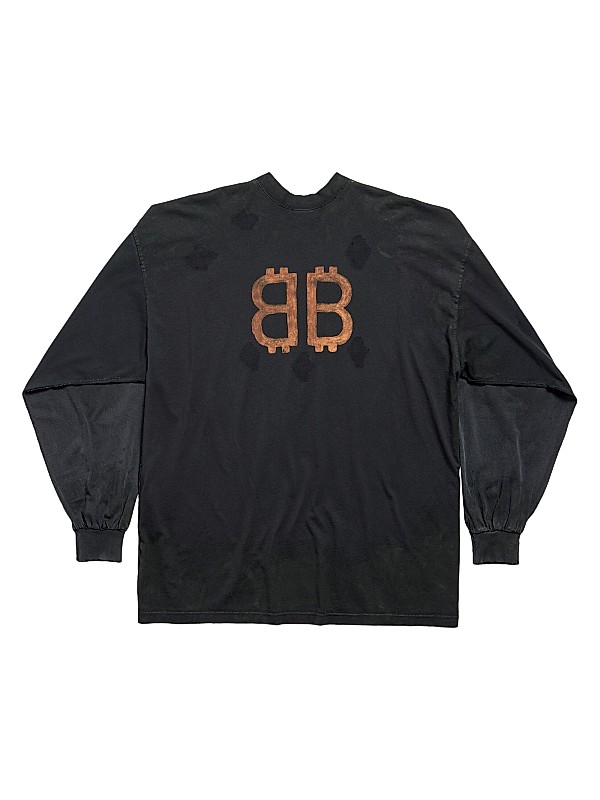 Shop Balenciaga Paris Moon Double Front Long Sleeve Shop Balenciaga Paris Moon Double Front Long Sleeve