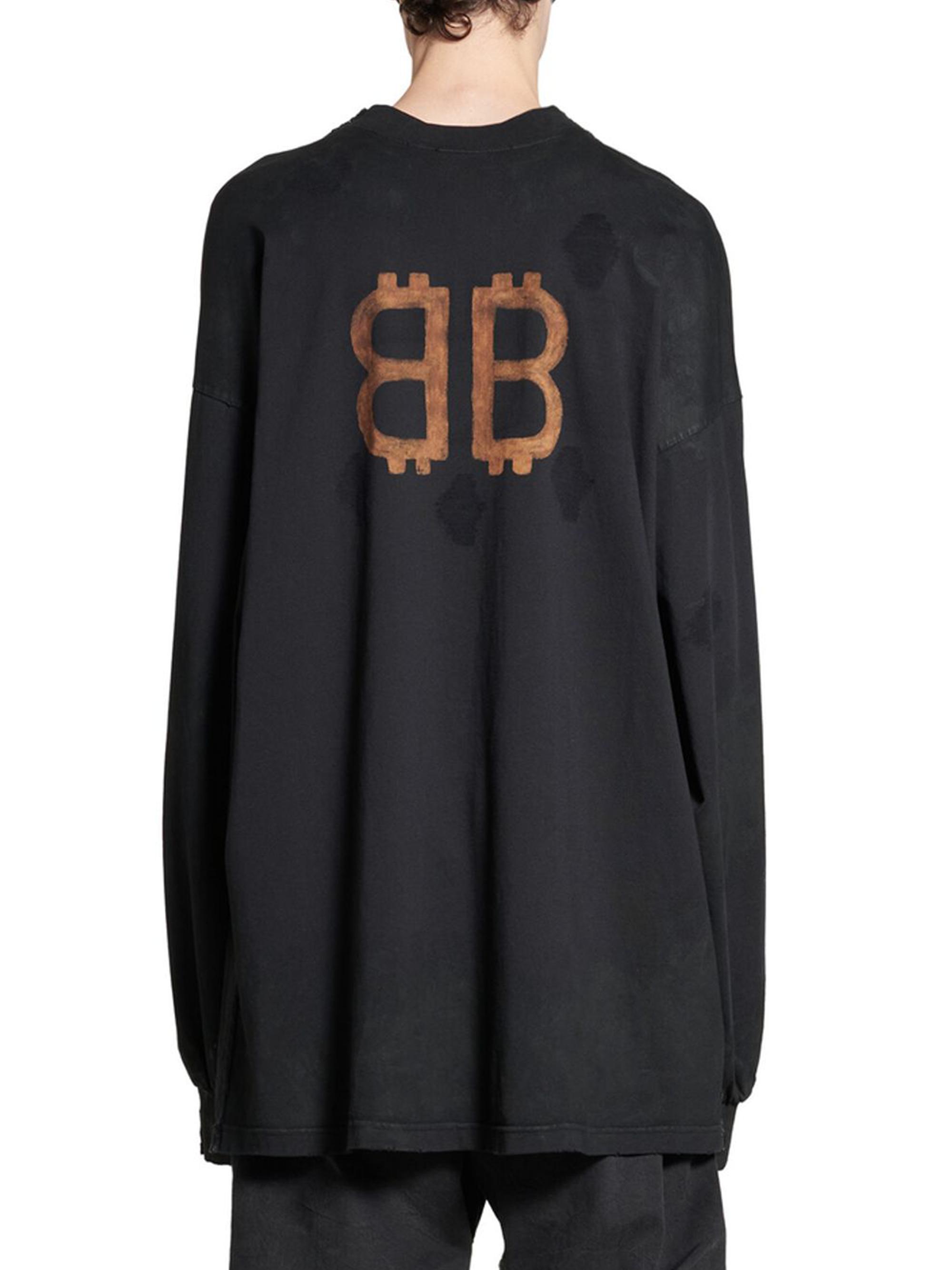 Balenciaga Paris Moon Double Front Long Sleeve Oversized T