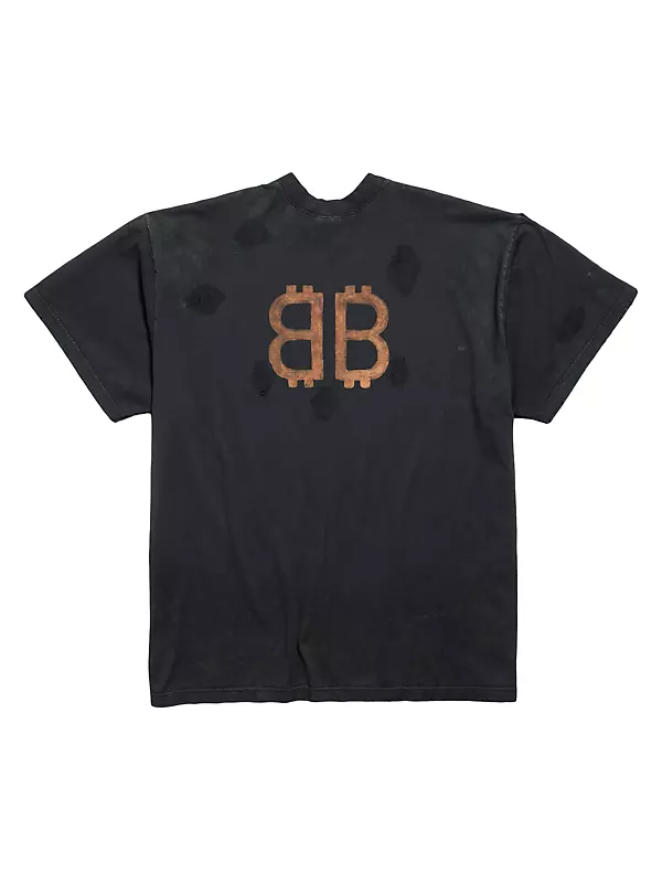 Shop Balenciaga Paris Moon Double Front Oversized T-Shirt Shop Balenciaga Paris Moon Double Front Oversized T-Shirt