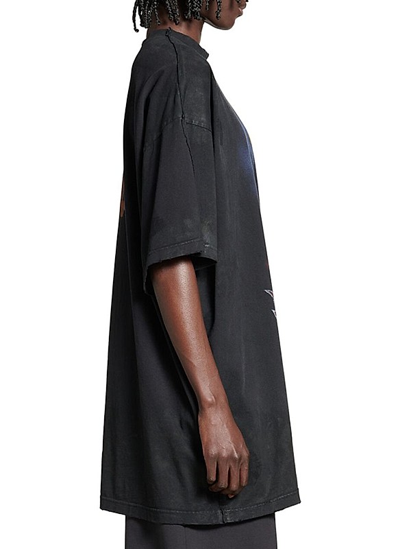 Shop Balenciaga Paris Moon Double Front Oversized T-Shirt Shop Balenciaga Paris Moon Double Front Oversized T-Shirt