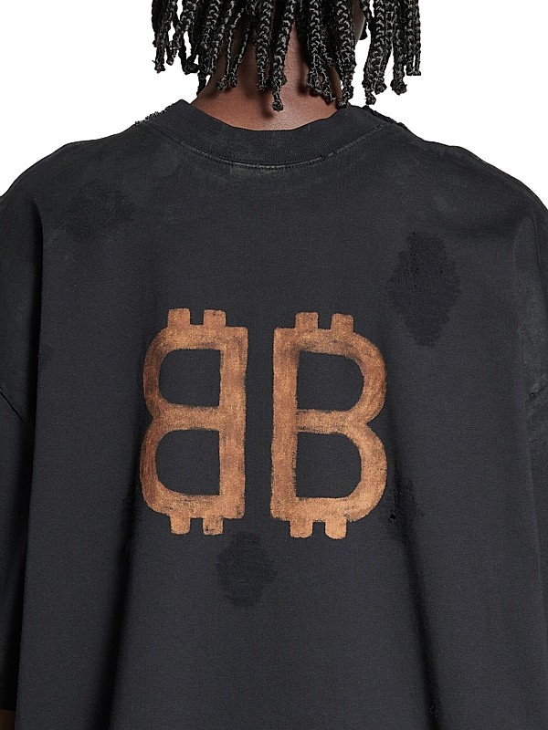 Shop Balenciaga Paris Moon Double Front Oversized T-Shirt Shop Balenciaga Paris Moon Double Front Oversized T-Shirt