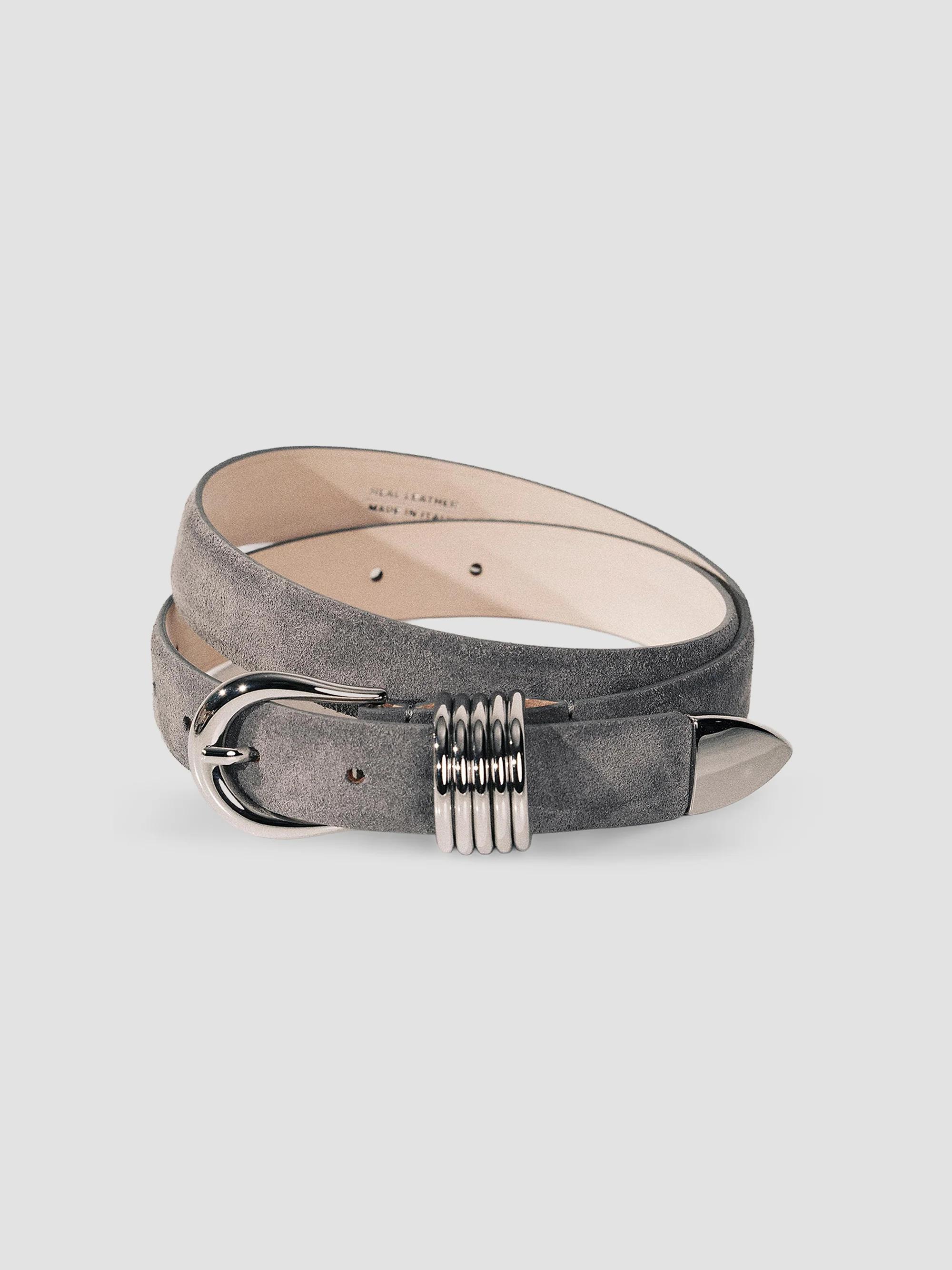 Vintage Saks Fifth Avenue Gray Women’s Leather Belt Covered Buckle Size Medium Saks Fifth Avenue Belts for Women for sale | eBay main image 2
