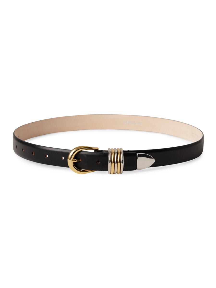 Dhanche Hollyhock Mixed Metal Leather Belt | Saks Fifth Avenue