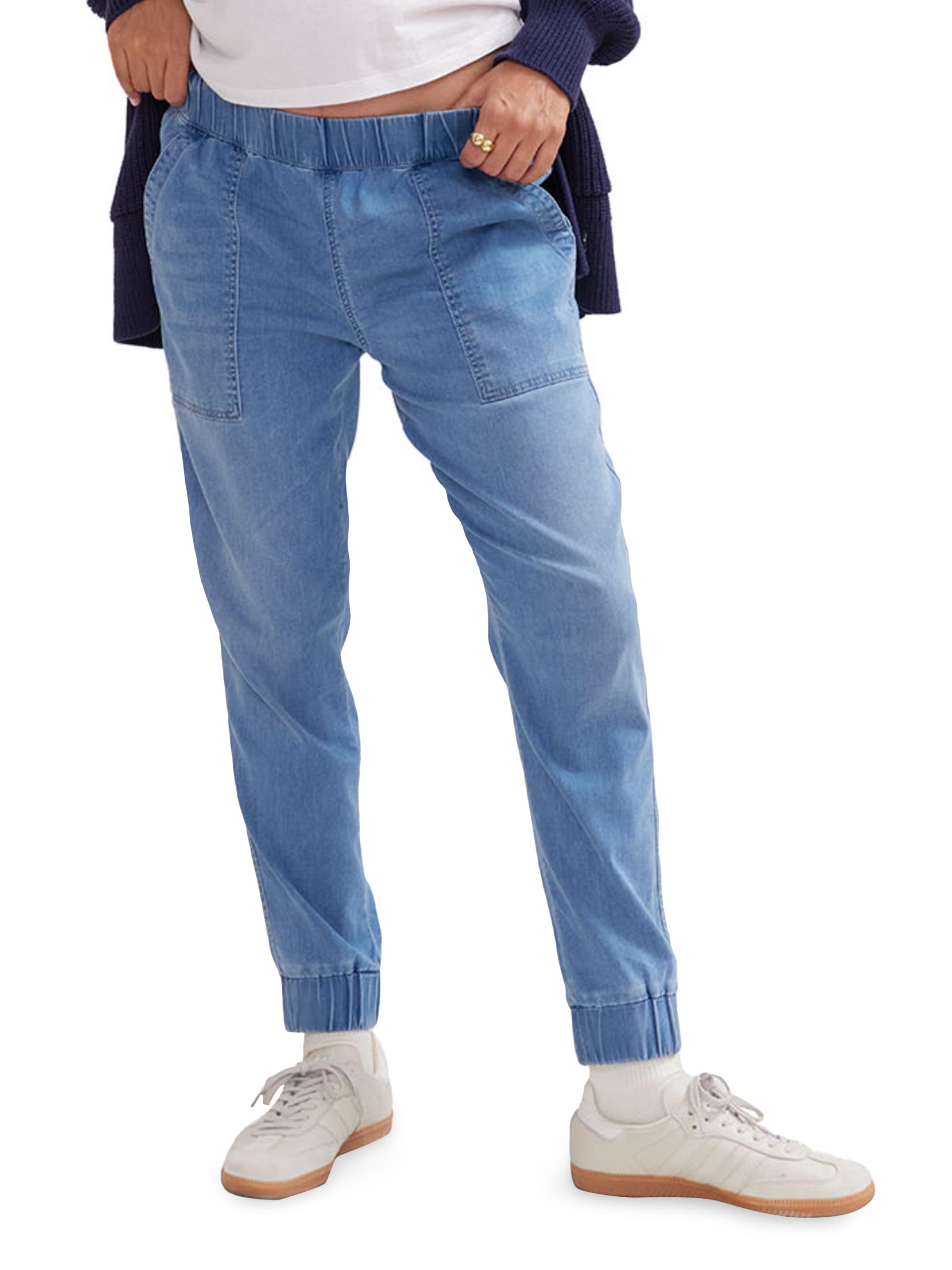 Hatch Women's The Under the Bump Easy Denim Joggers - Faded Indigo