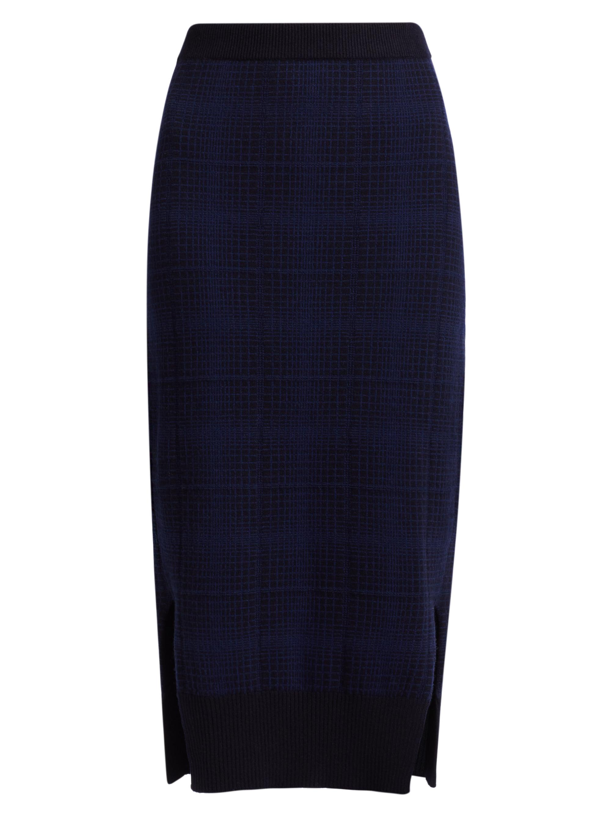 Barrie Women's Cashmere Plaid Skirt - Jet Blue