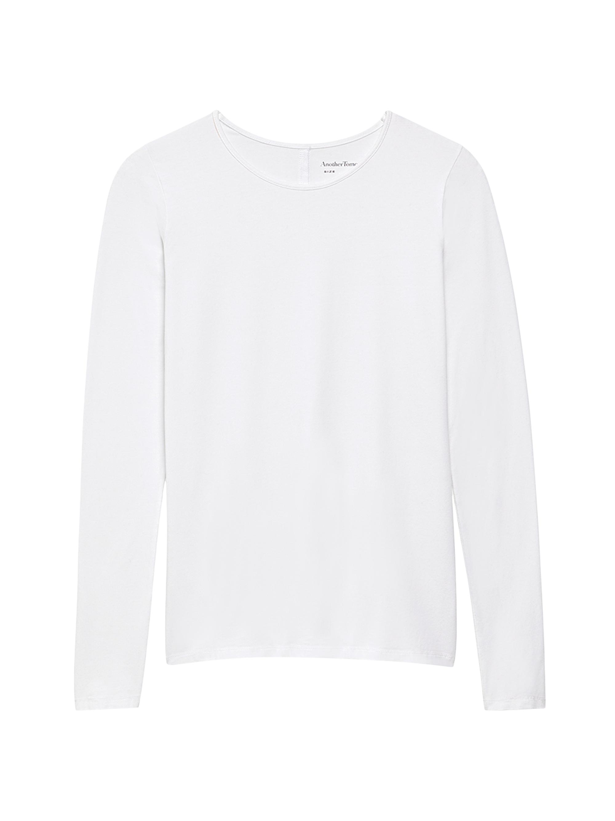 Another Tomorrow Women's Fitted Long-Sleeve T-Shirt - White