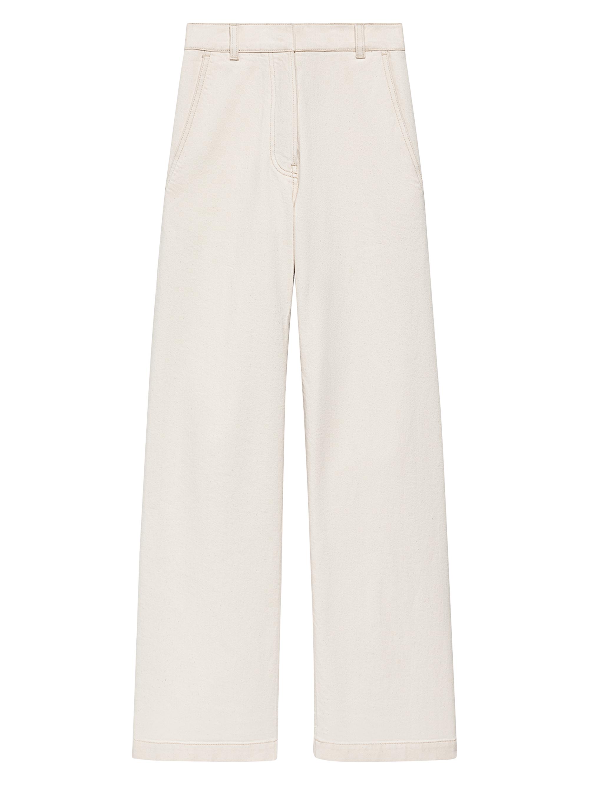 Another Tomorrow Women's Carpenter Denim Pants - Ecru