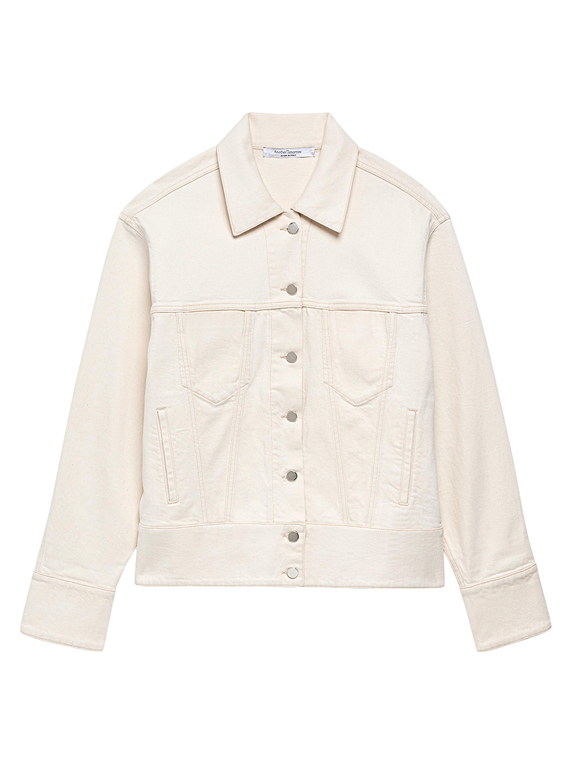 Another Tomorrow Women's Oversized Denim Jacket - Ecru