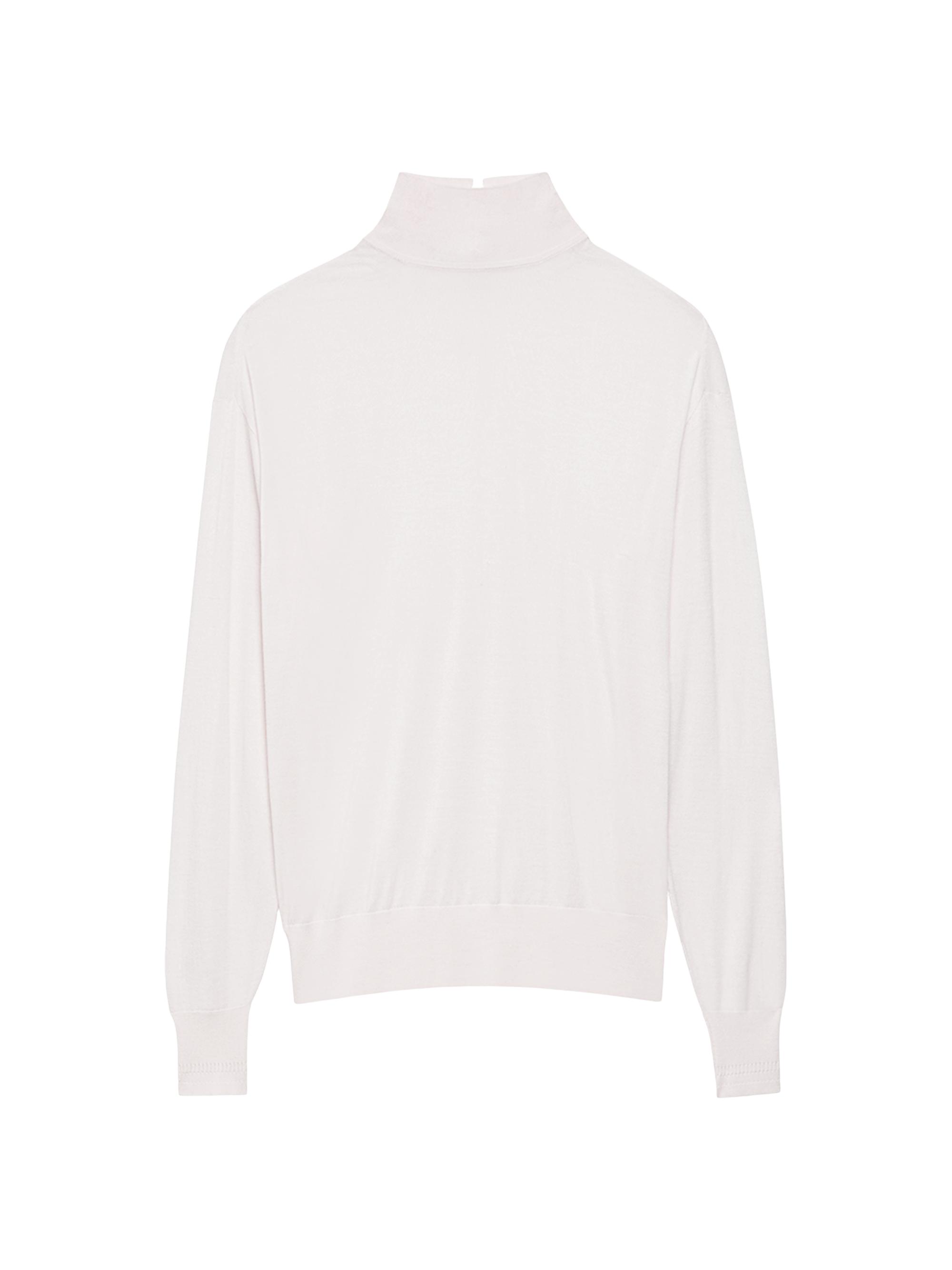 Another Tomorrow Women's Featherweight Turtleneck Sweater - Off White