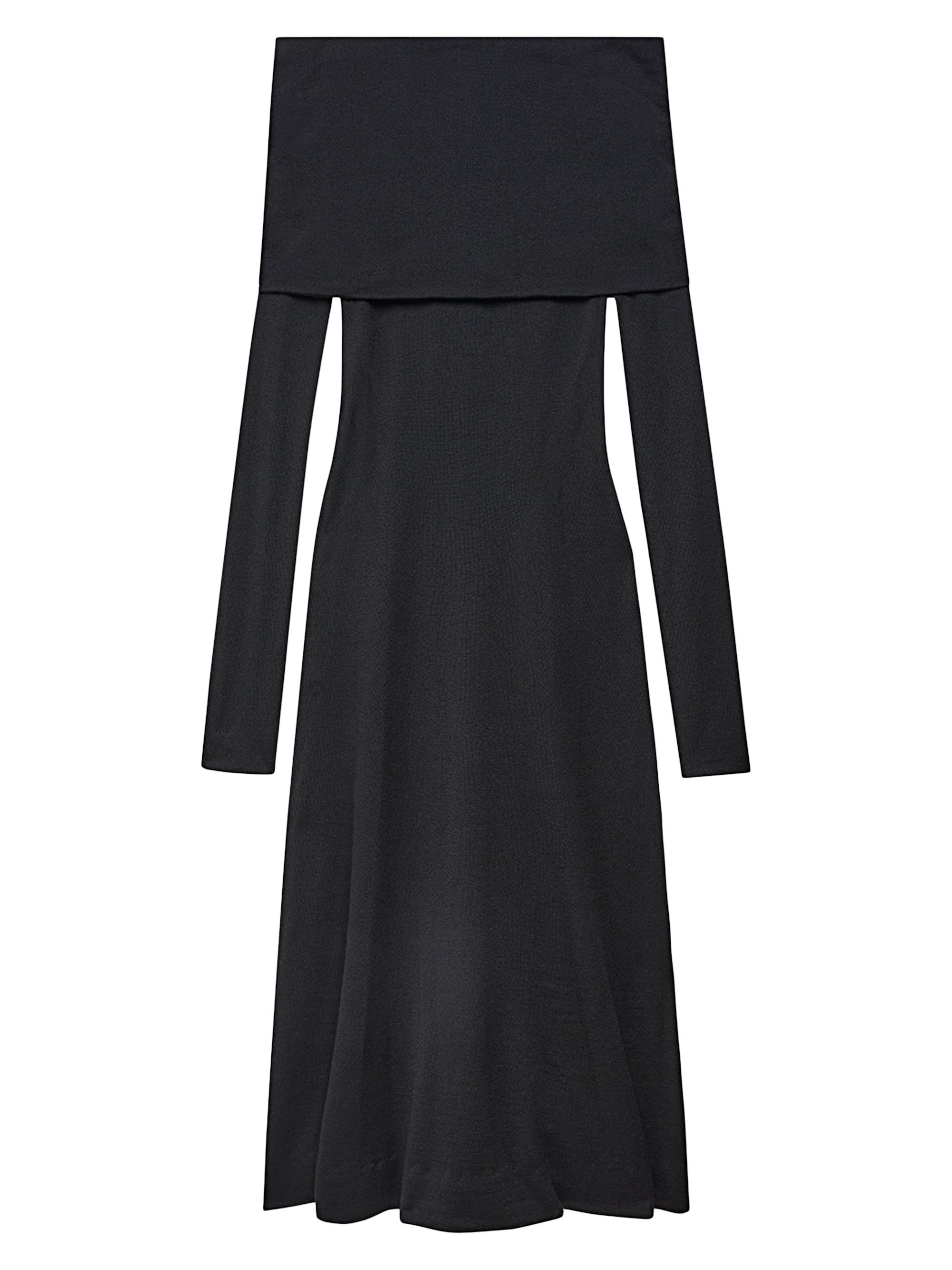 Another Tomorrow Women's Shawl Off-the-Shoulder Maxi Dress - Black