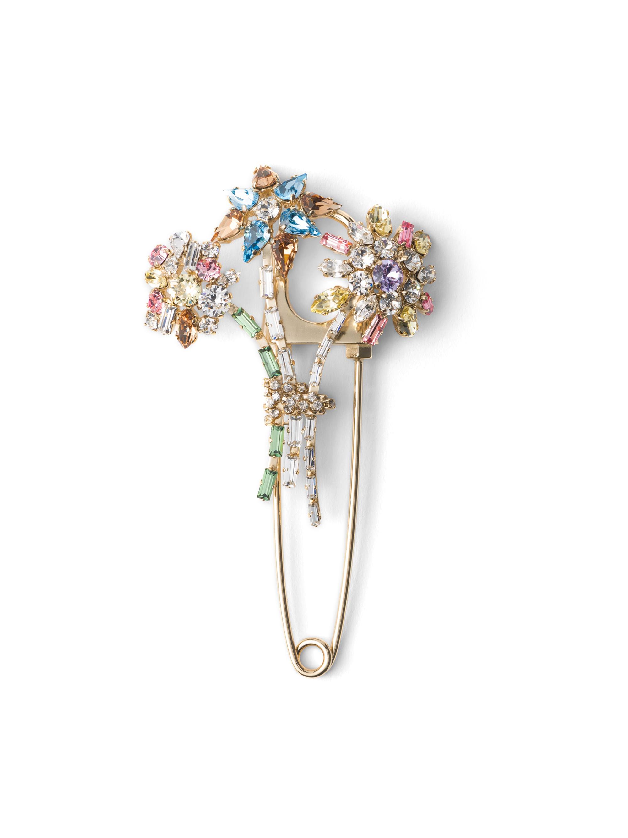 Prada Women's Metal Brooch with Crystals - Assorted