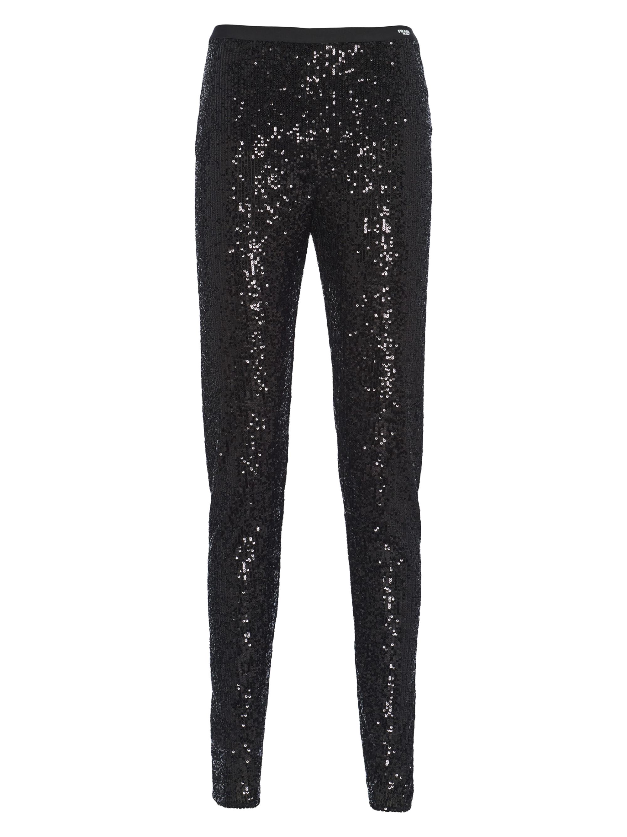 Prada Women's Sequined Stretch Pants - Black