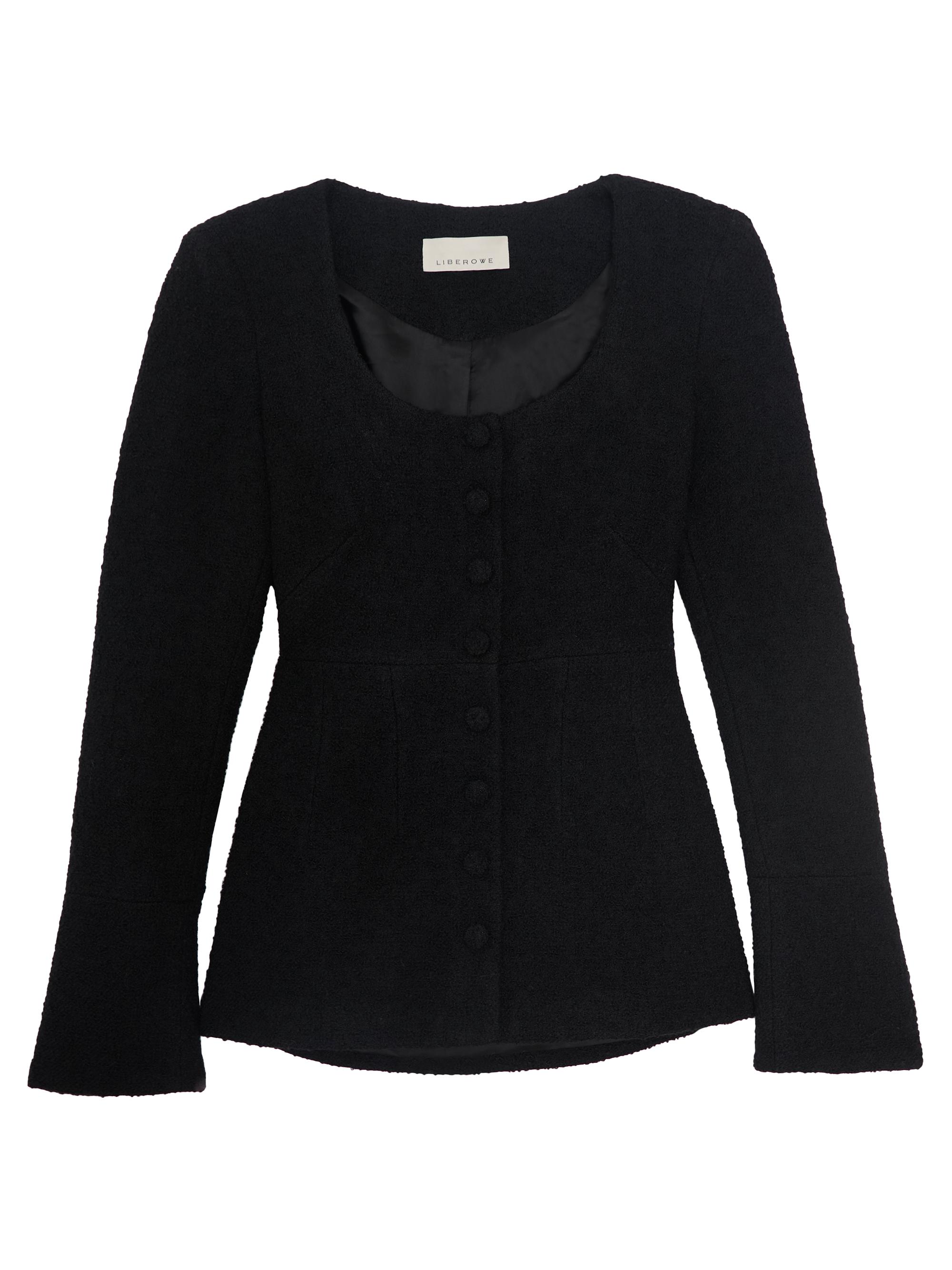 Liberowe Women's Amber Bouclé Wool-Blend Top - Black