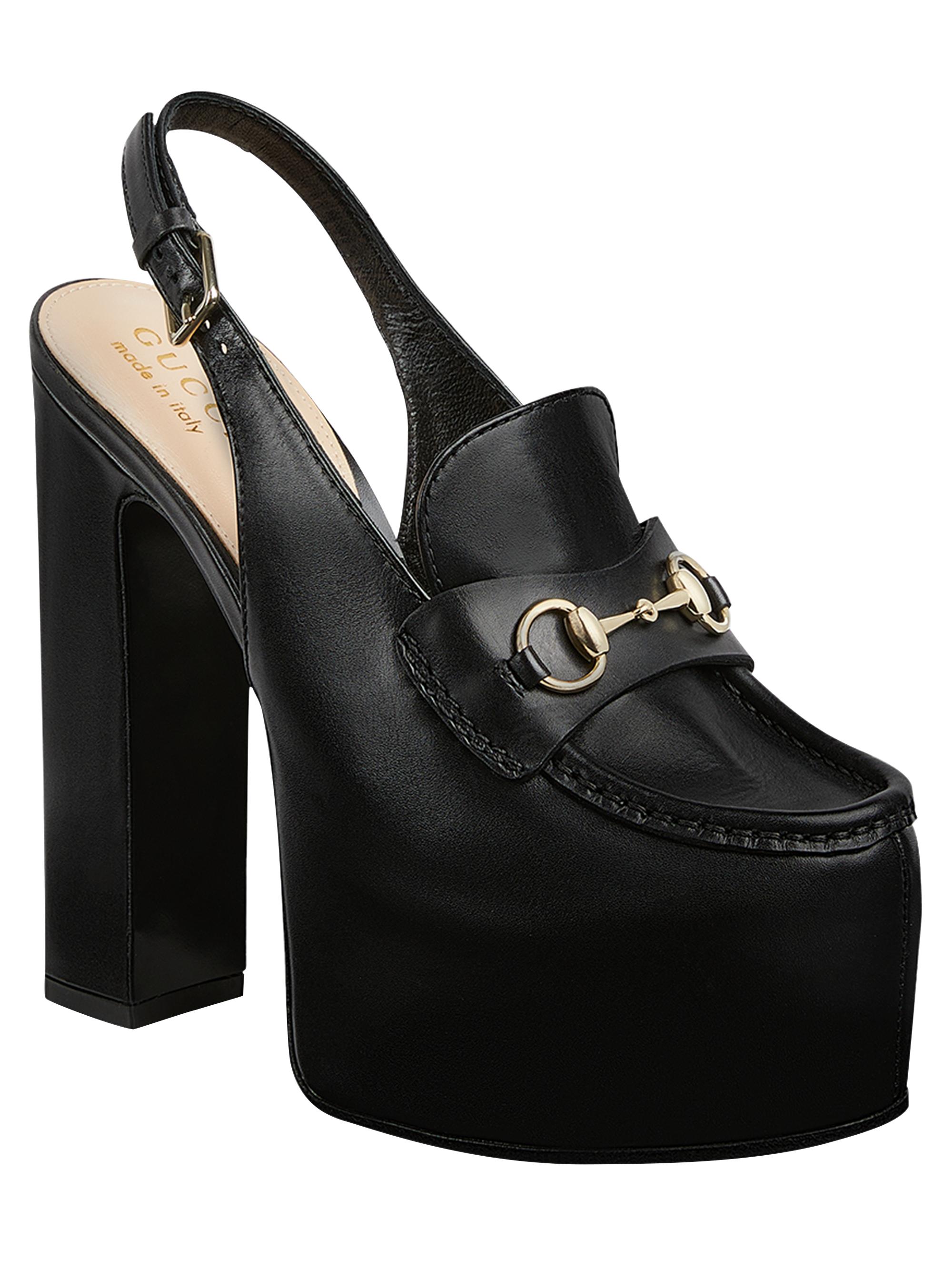 Gucci Horsebit Loafer 145MM Platform Slingback Pumps | Saks Fifth