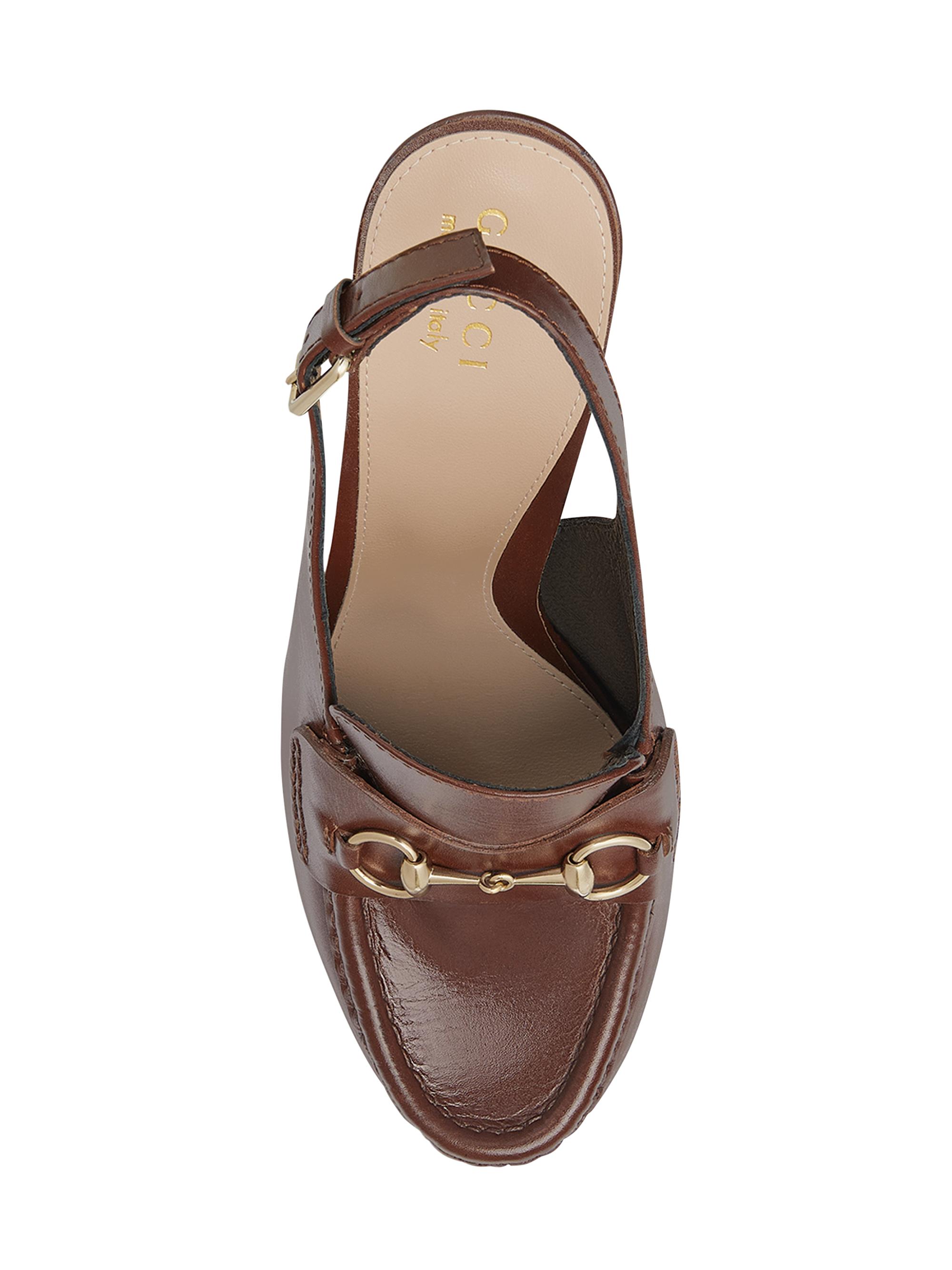 Gucci Horsebit Loafer 145MM Platform Slingback Pumps | Saks Fifth