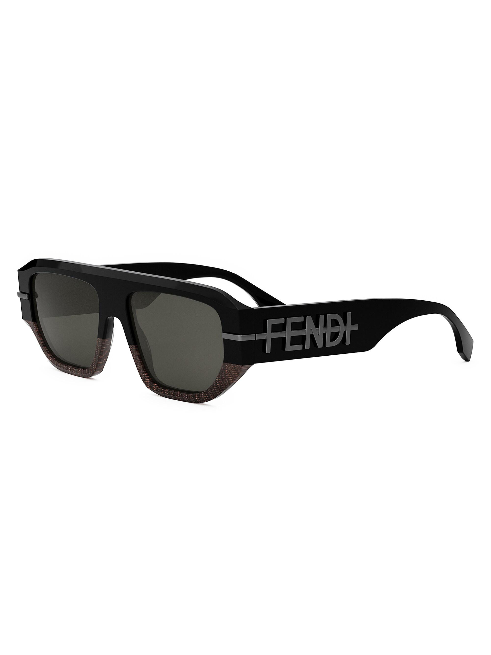 Fendi FF Squared 54MM Rectangular Sunglasses | Saks Fifth Avenue