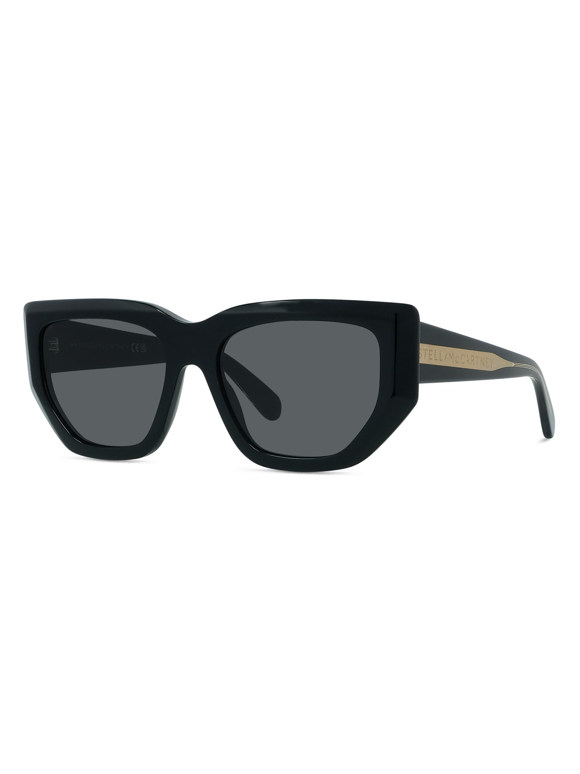 Stella McCartney Women's 2001 54MM Geometric Sunglasses - Dark Grey Black | Thumbnail 9