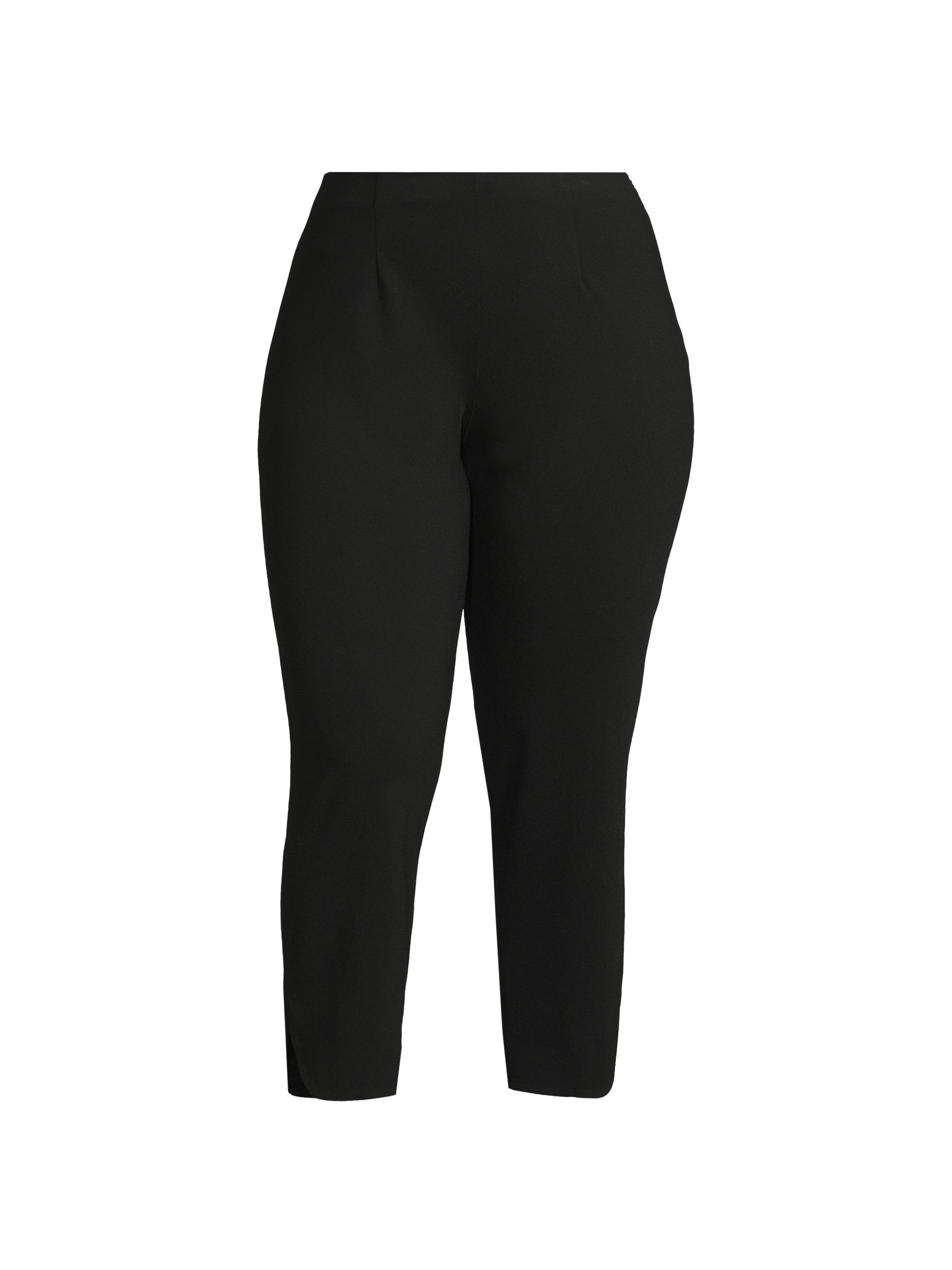 Ming Wang Women's Plus Cropped Straight-Leg Pants - Black