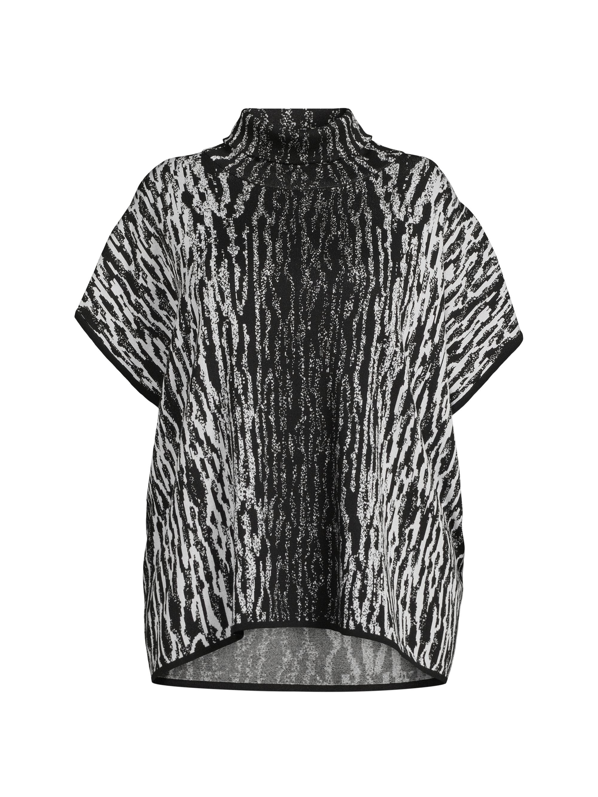 Ming Wang Women's Plus Size Animal-Print Turtleneck Tunic - Black