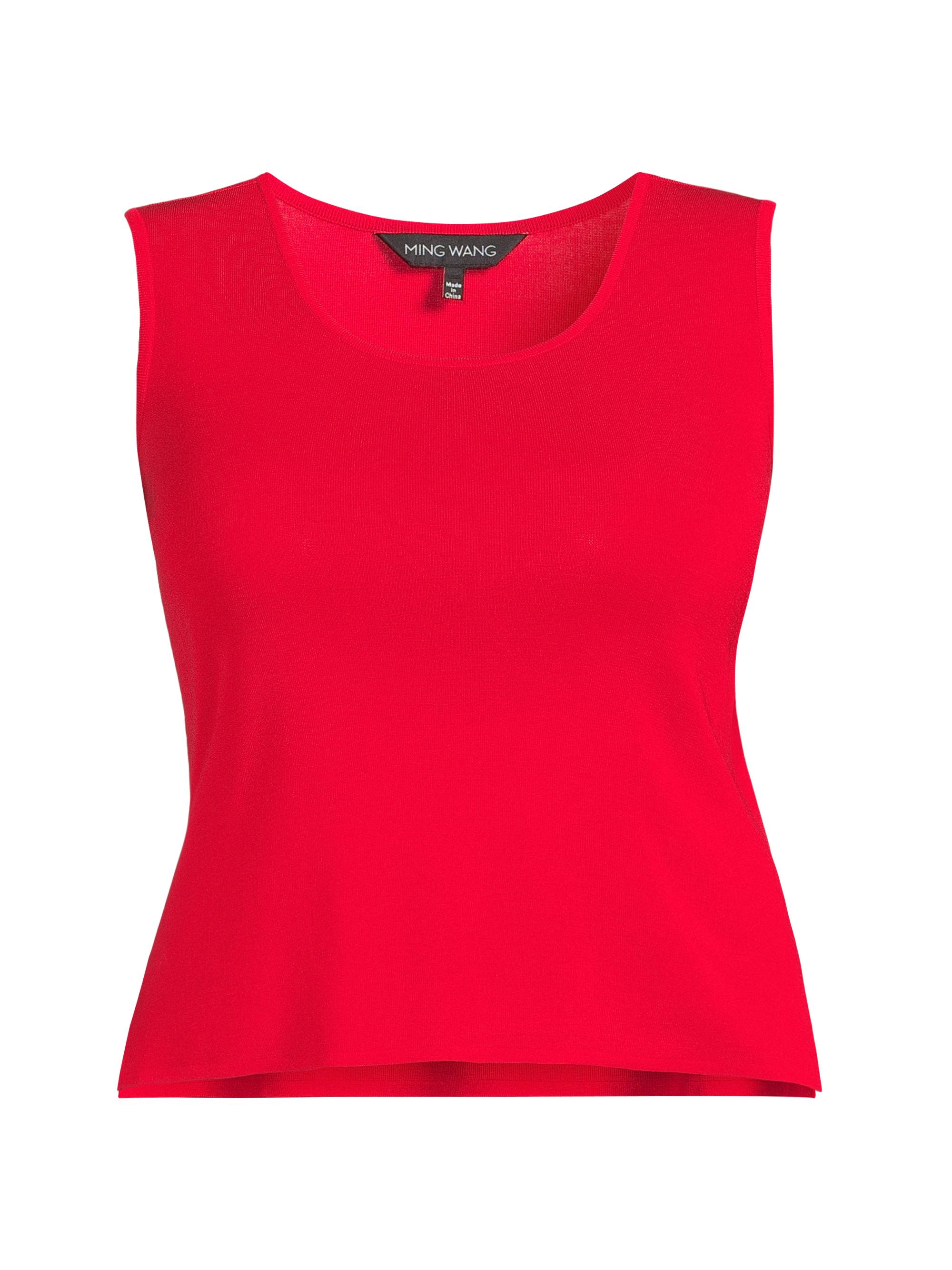 Ming Wang Women's Knit Scoopneck Tank - Dusk Red