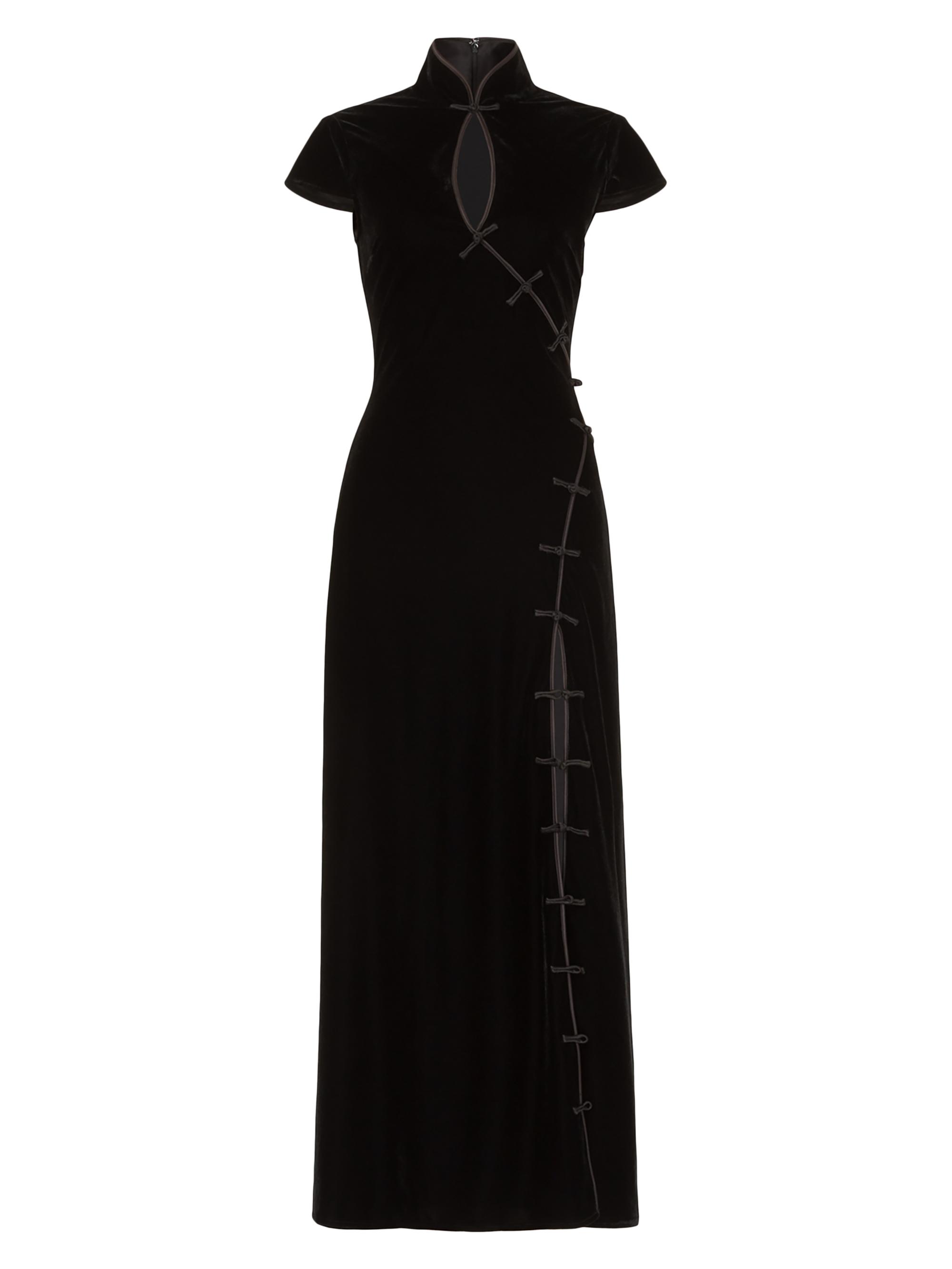 Sau Lee Women's Vanessa Velvet Keyhole Maxi Dress - Black