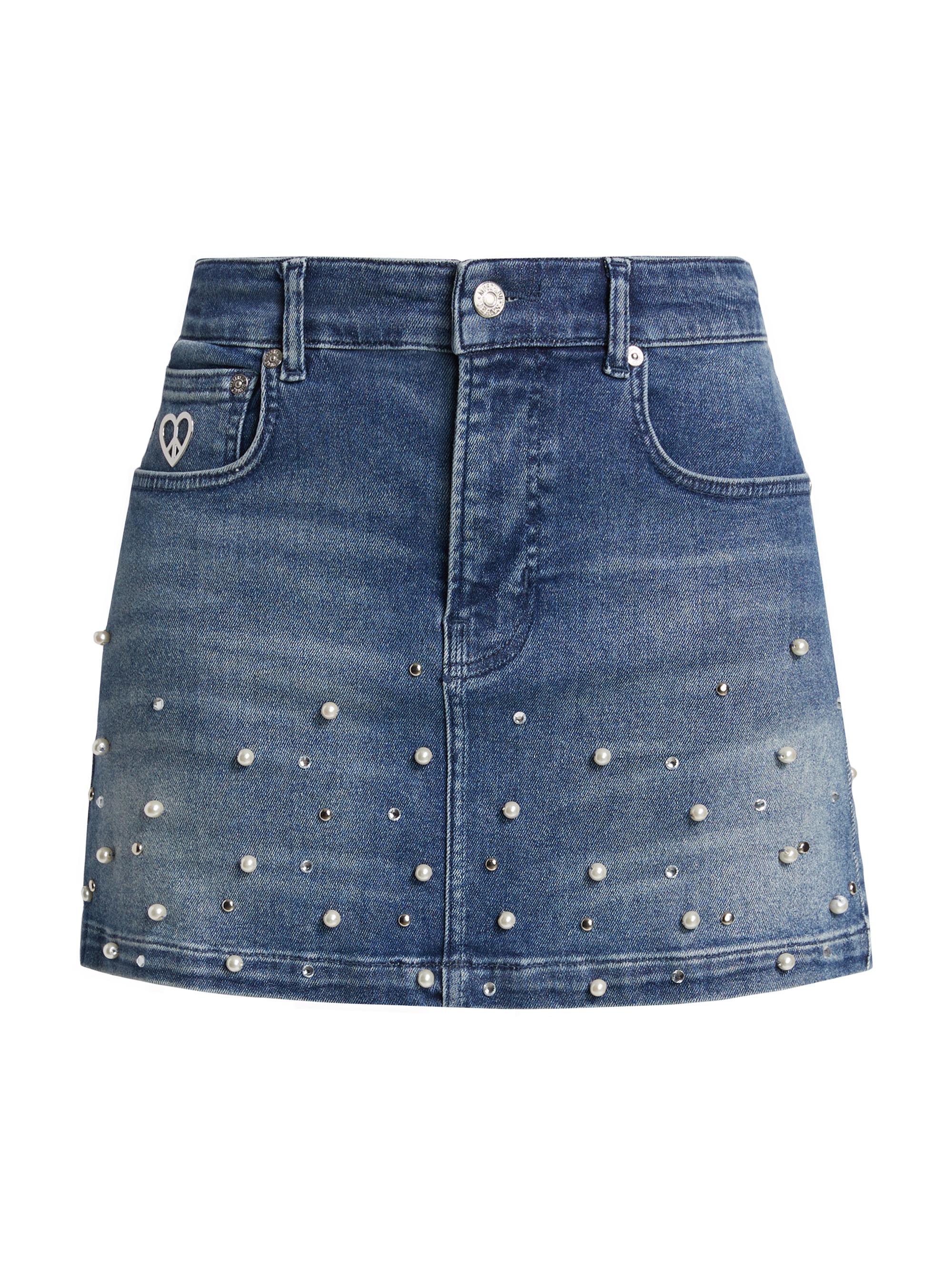 Moschino Jeans Women's Embellished Denim Miniskirt