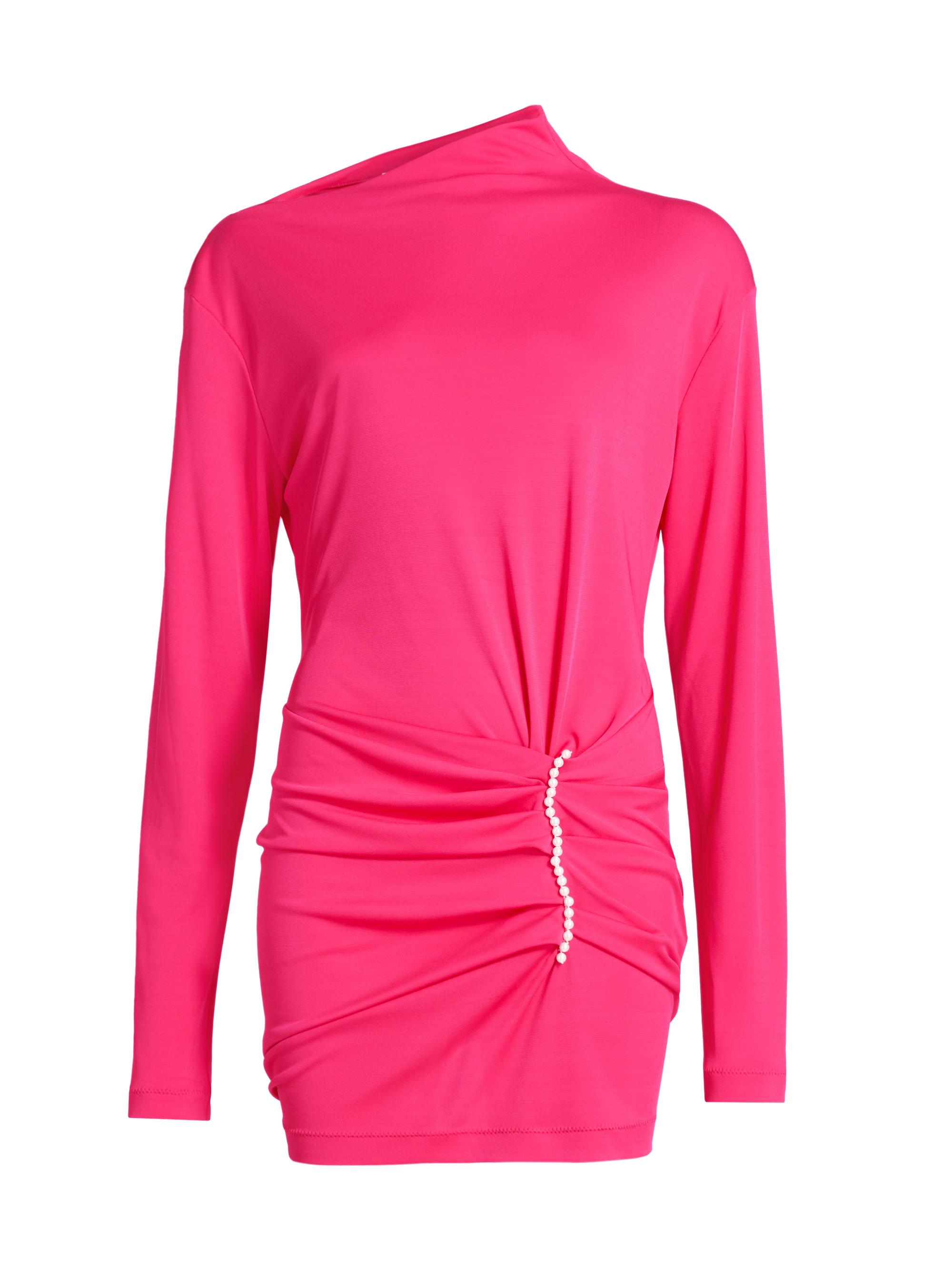 Moschino Jeans Women's Asymmetrical Embellished Minidress - Fuchsia