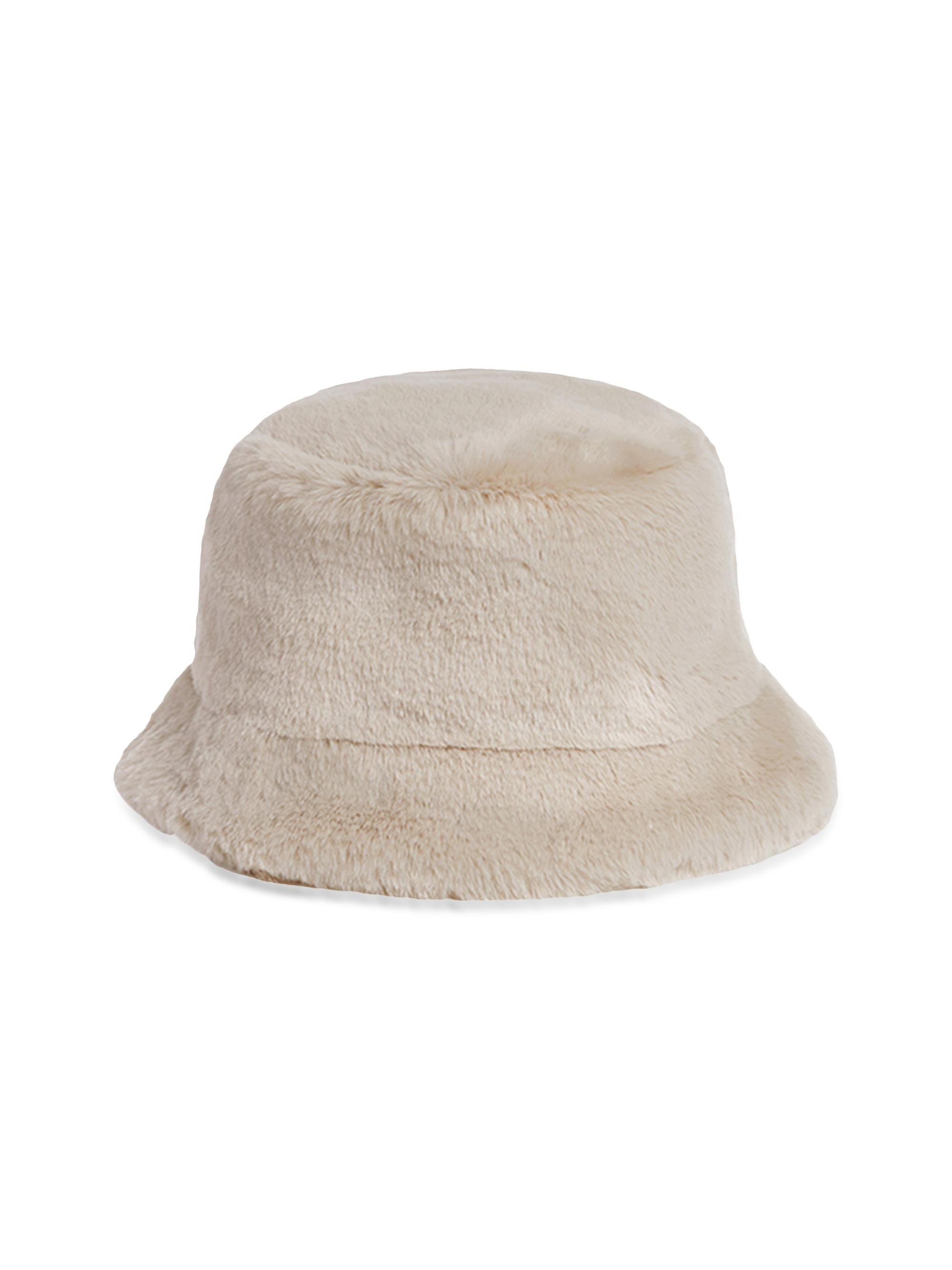 Apparis Women's Amara Faux Fur Bucket Hat - Latte