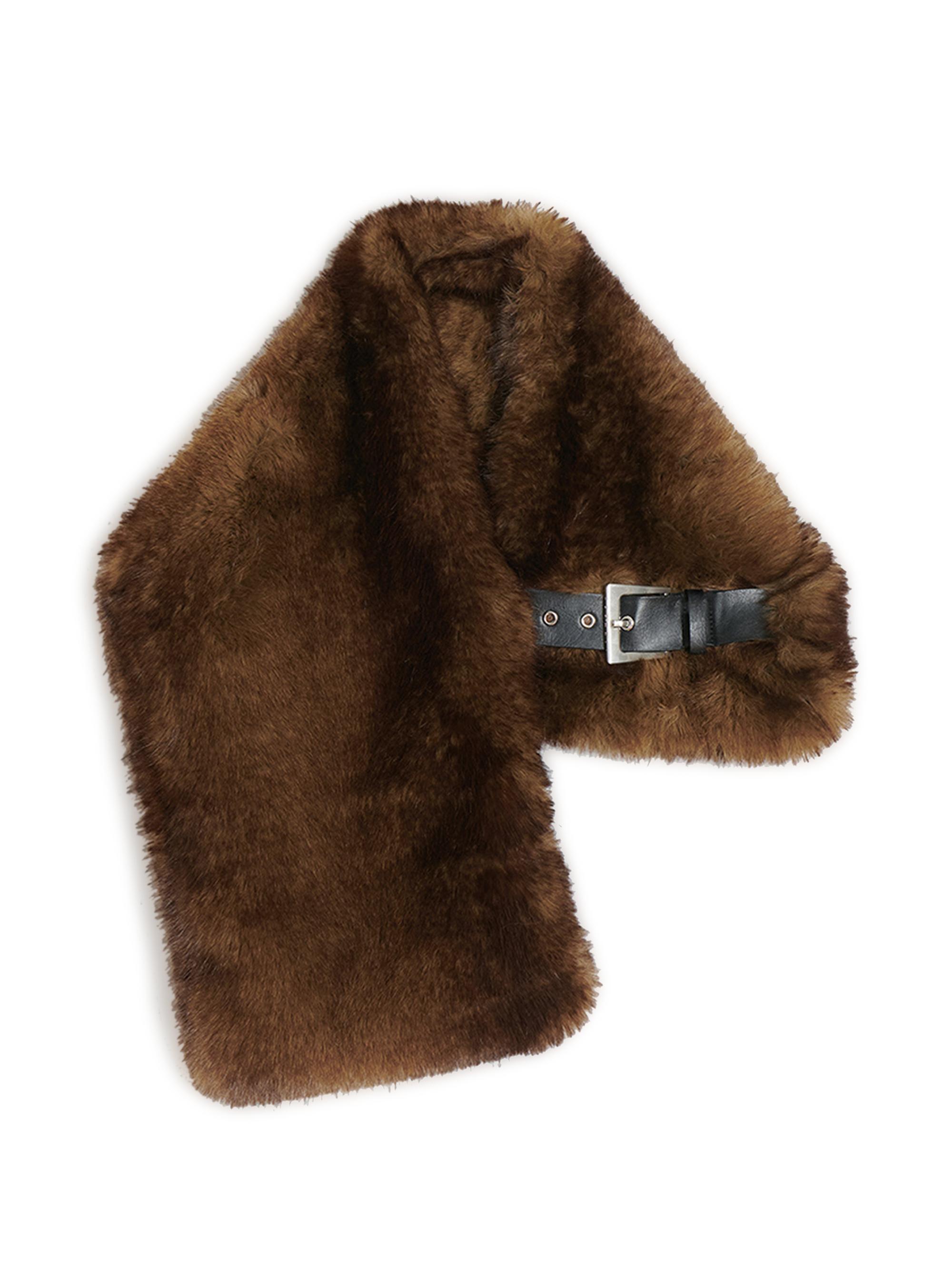 Apparis Women's Rowen Faux-Mink Buckle Scarf - Mink
