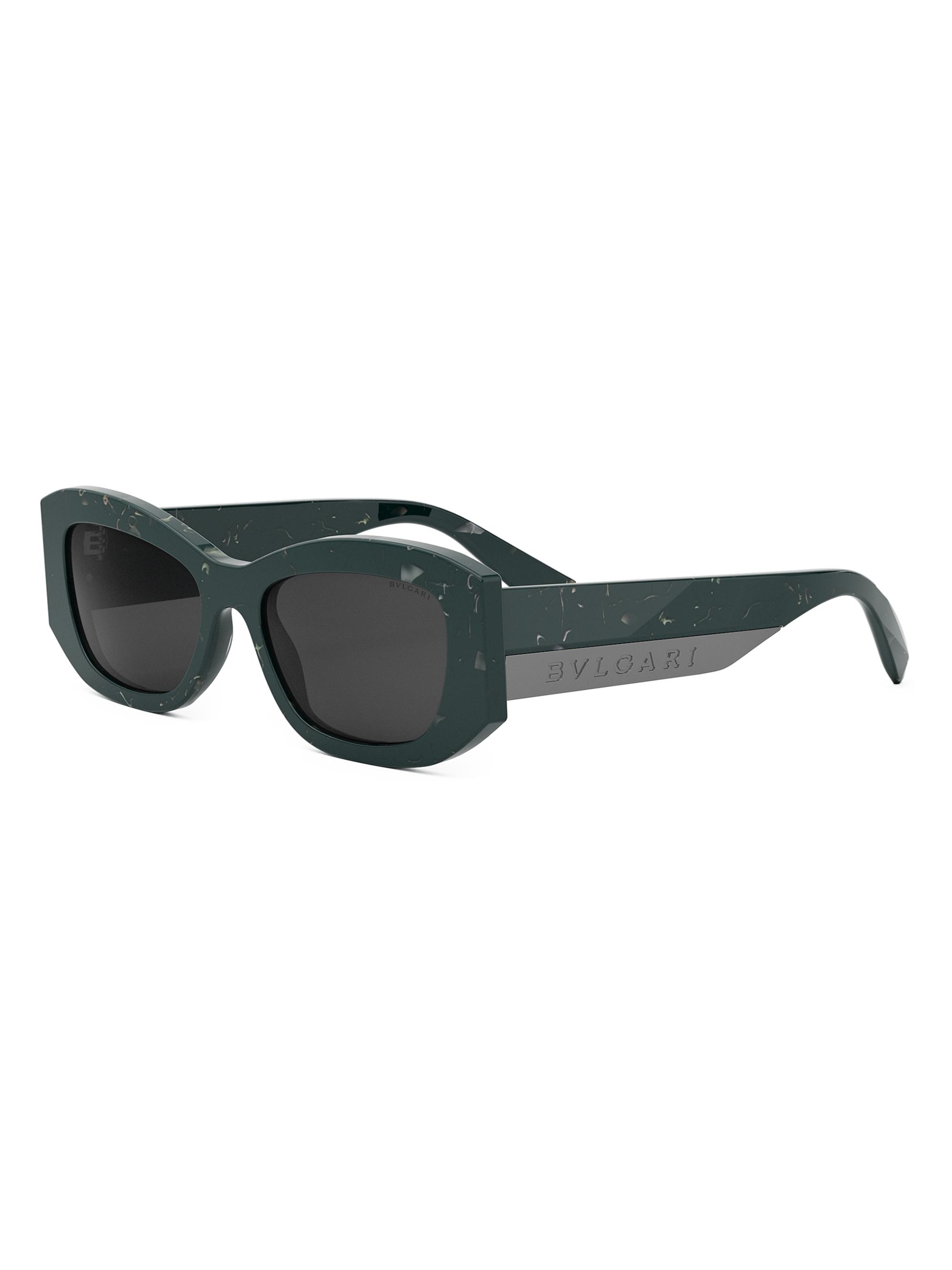 BVLGARI Women's Roma 54MM Geometric Sunglasses - Grey Green Grey