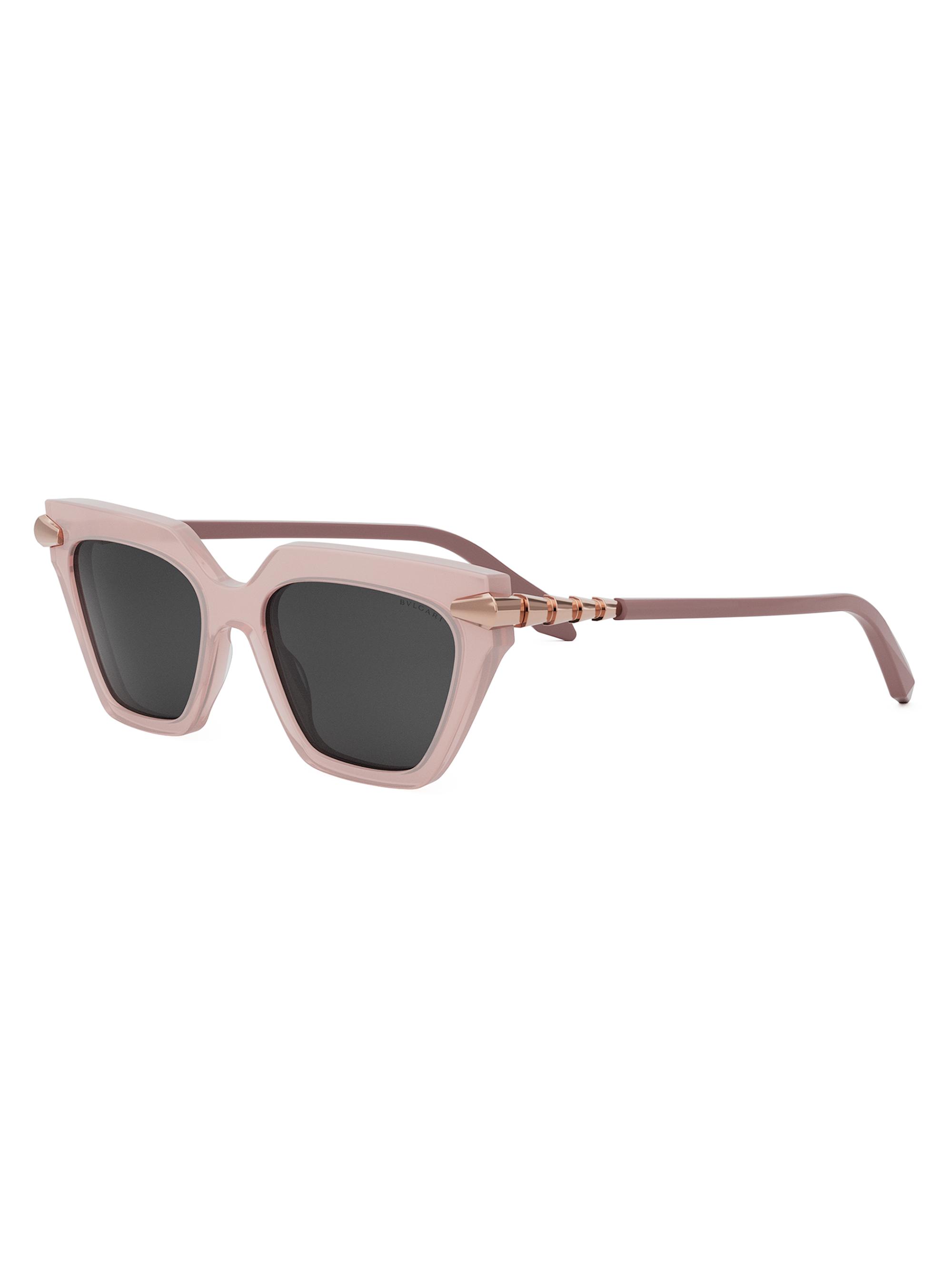 BVLGARI Women's Serpenti 53MM Cat-Eye Sunglasses - Dark Grey Pink