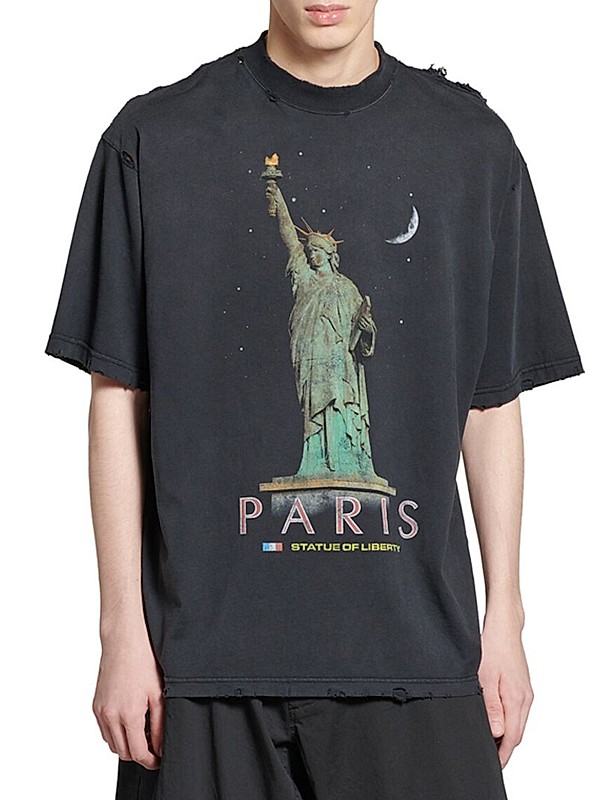 Shop Balenciaga Paris Liberty Medium Fit T-Shirt | Saks Shop Balenciaga Paris Liberty Medium Fit T-Shirt | Saks