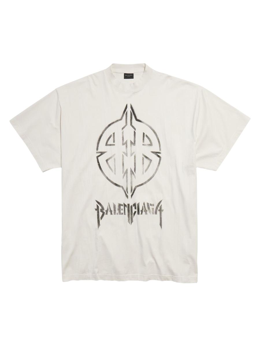 BALENCIAGA l BB Stencil Tシャツ オーバーサイズ Balenciaga Metal BB Stencil T-Shirt Oversized | Saks Fifth