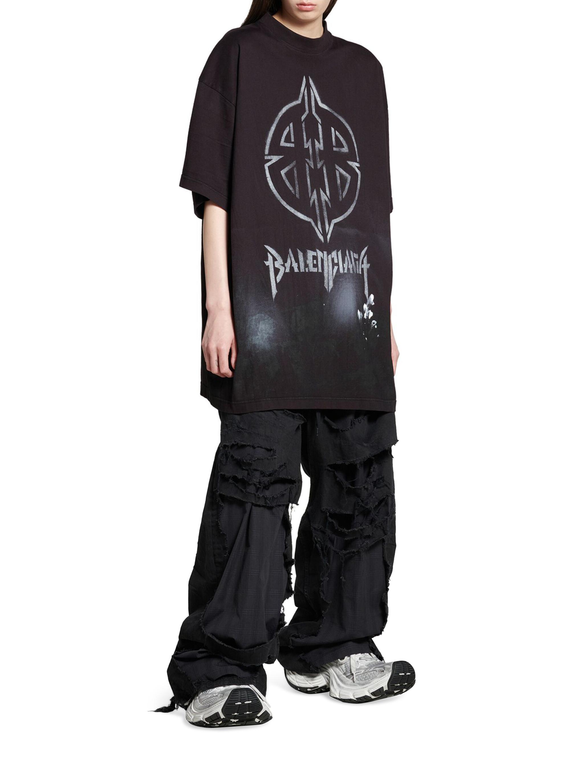 Balenciaga Metal BB Stencil T-Shirt Oversized | Saks Fifth