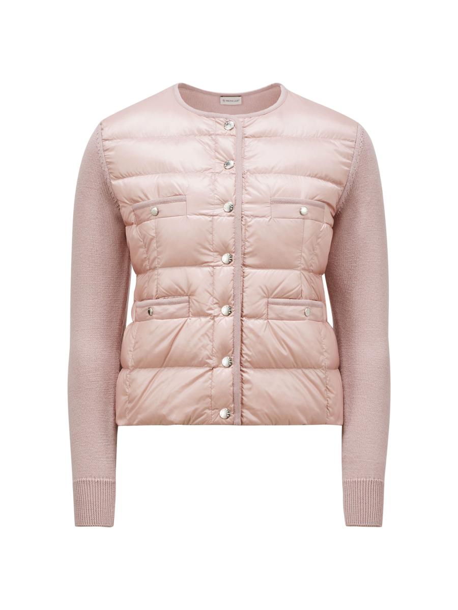 Moncler Snap Front Down Knit Cardigan | Saks Fifth Avenue